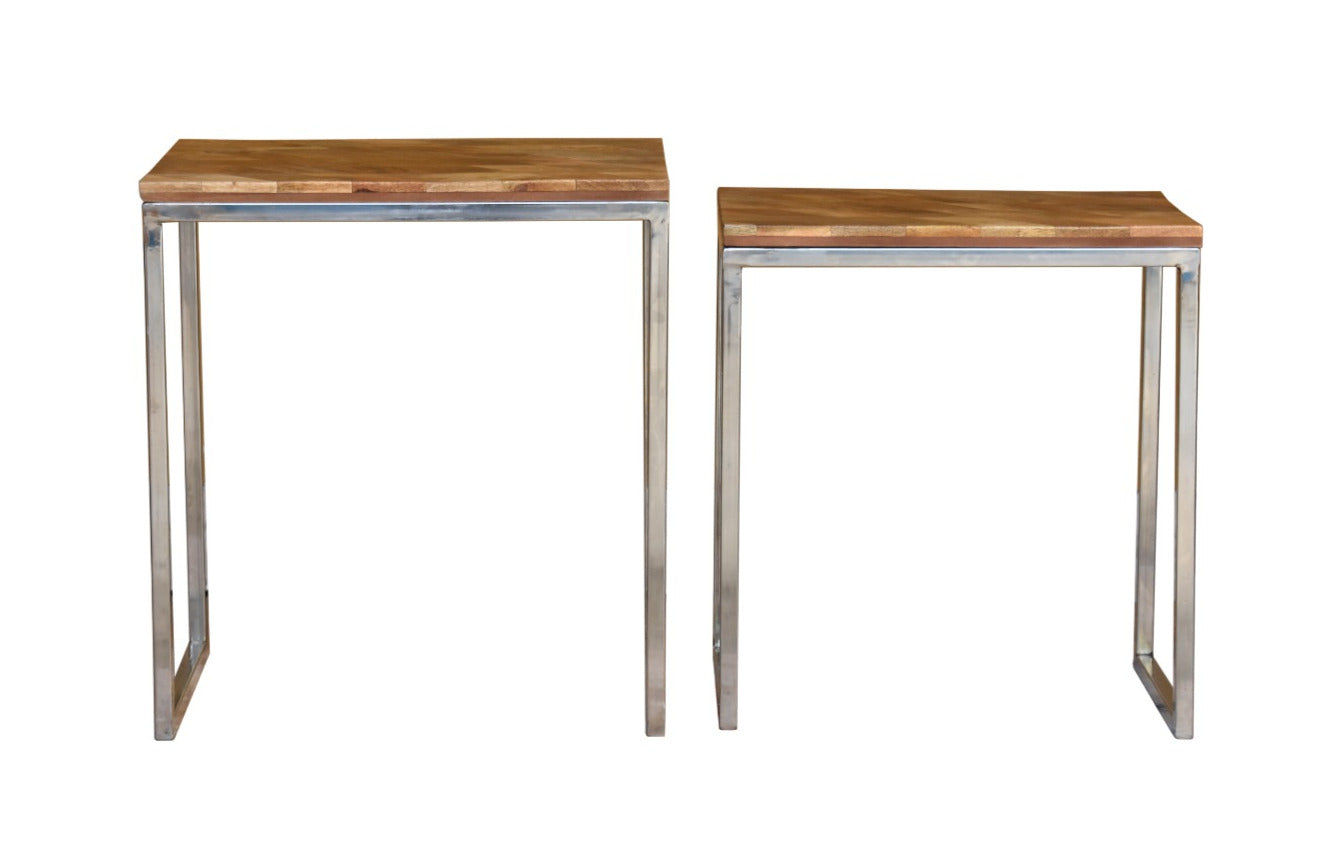 Luci Hand Carved Wooden Nesting Table