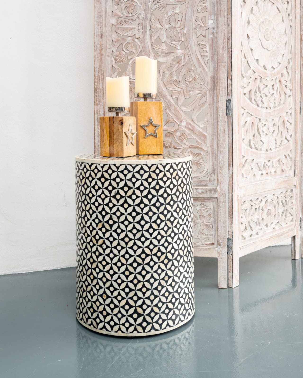 Stuart Bone Inlay Stool