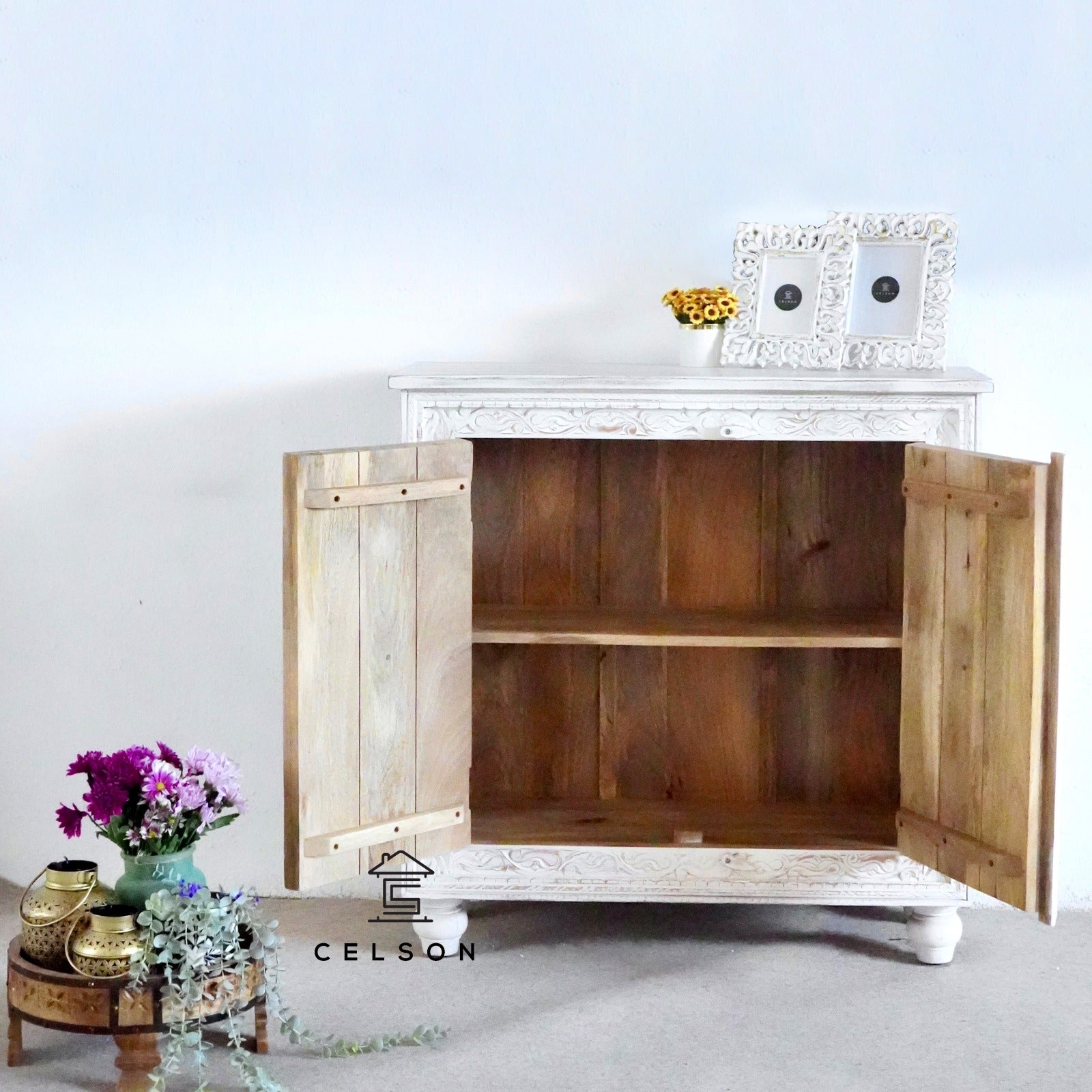 Robin Carved Wooden Cabinet