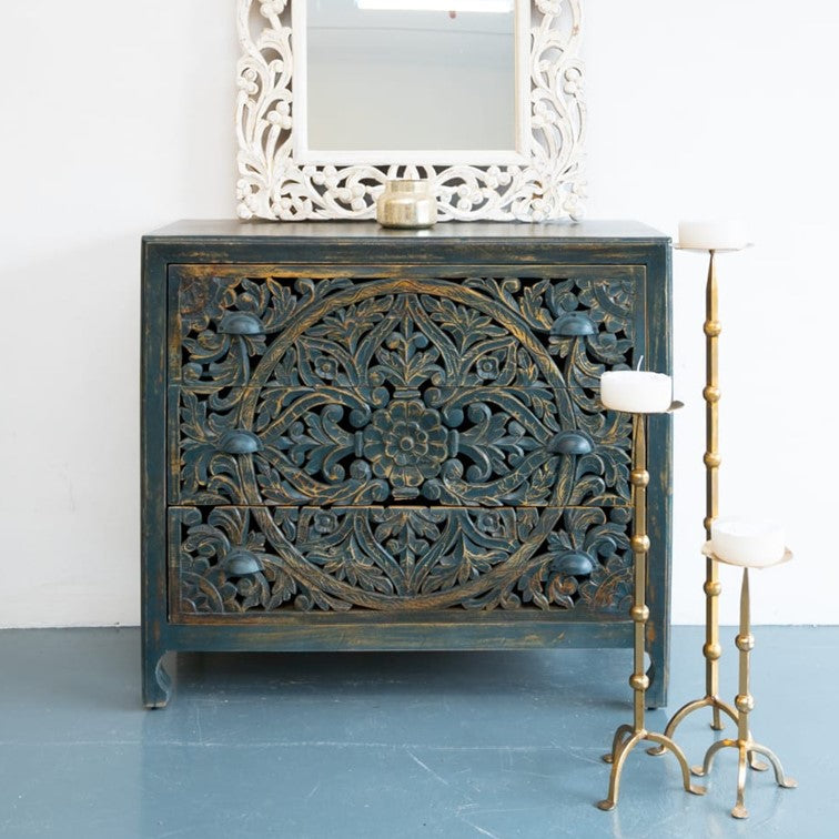 Abby Carved Wooden Chest of Drawer
