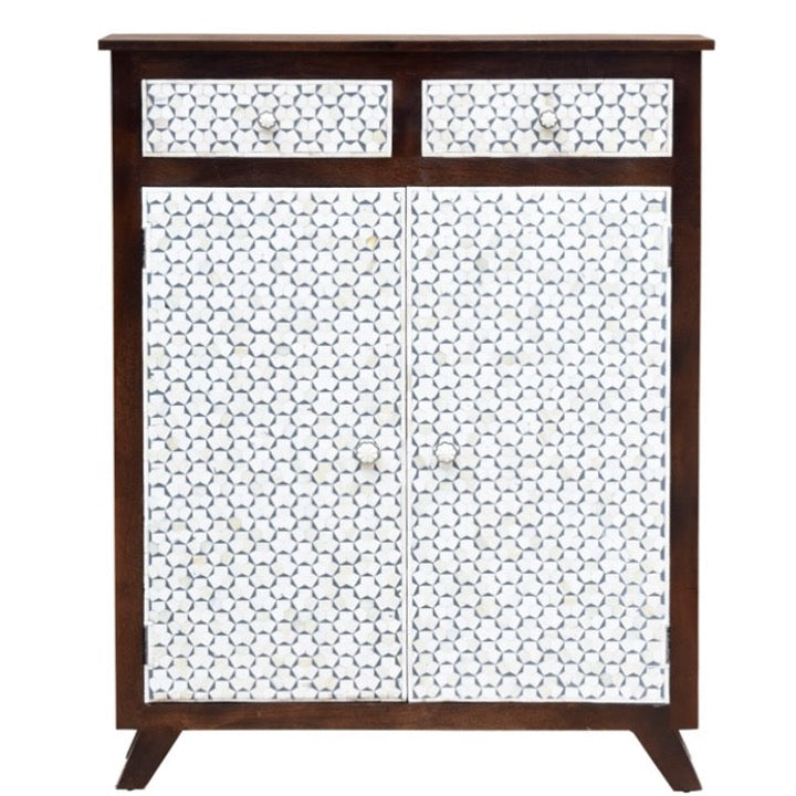 Krysten Bone Inlay Bar Cabinet