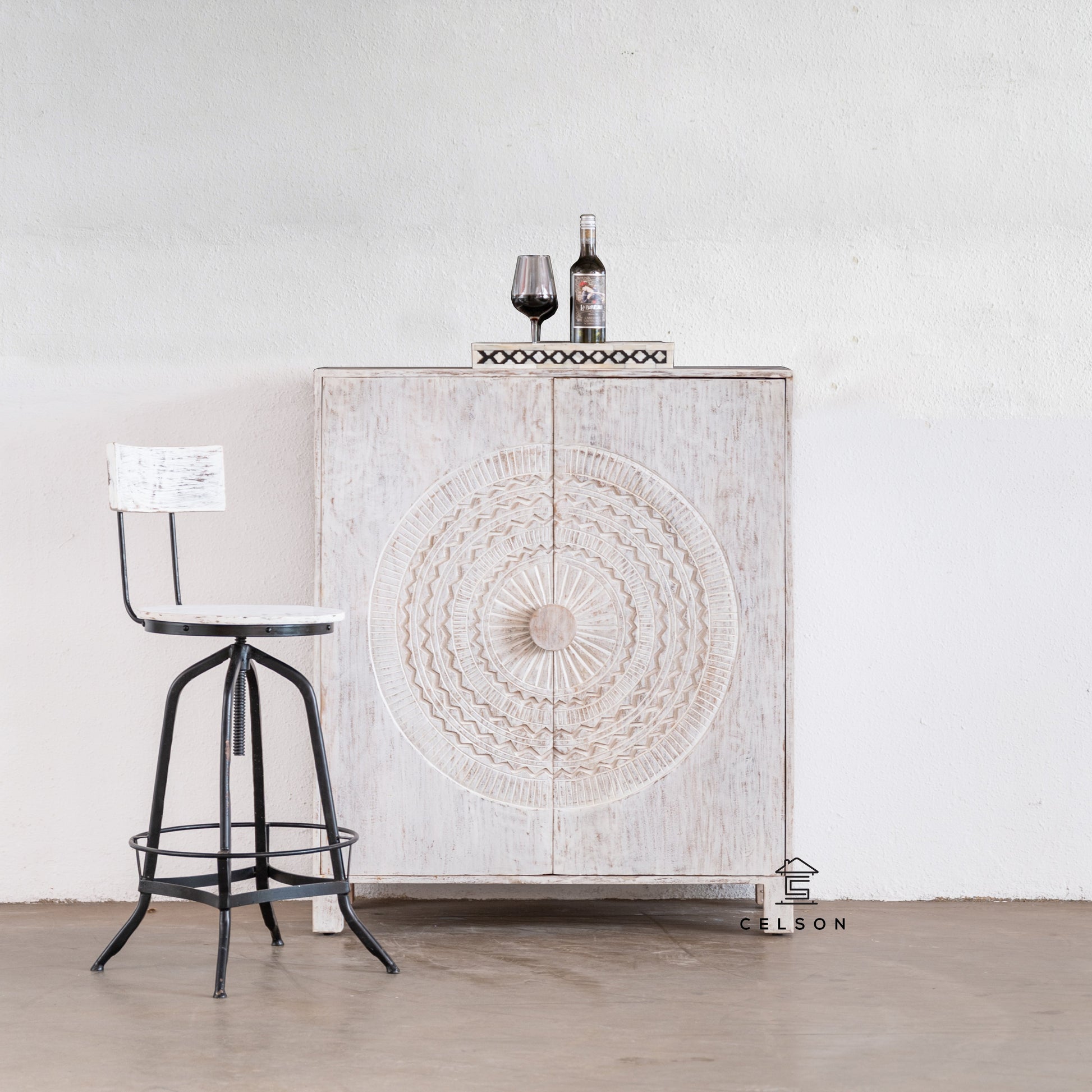 Asbert Wooden Bar Cabinet