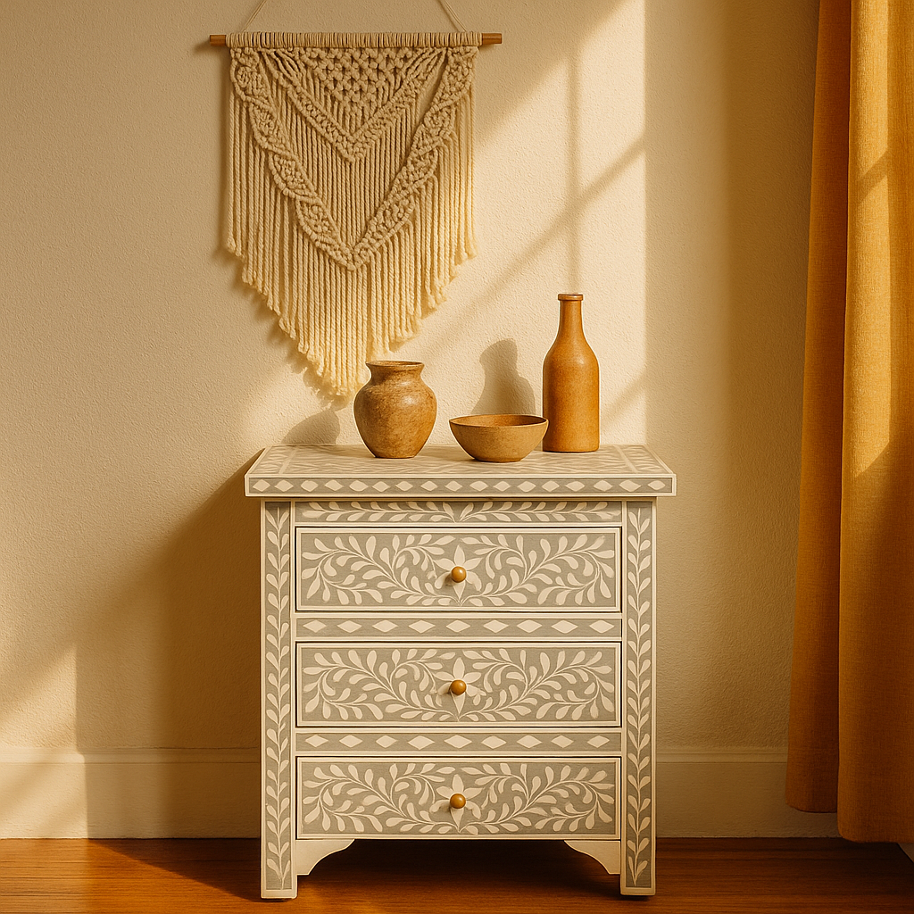 Emna Bone Inlay Bedside