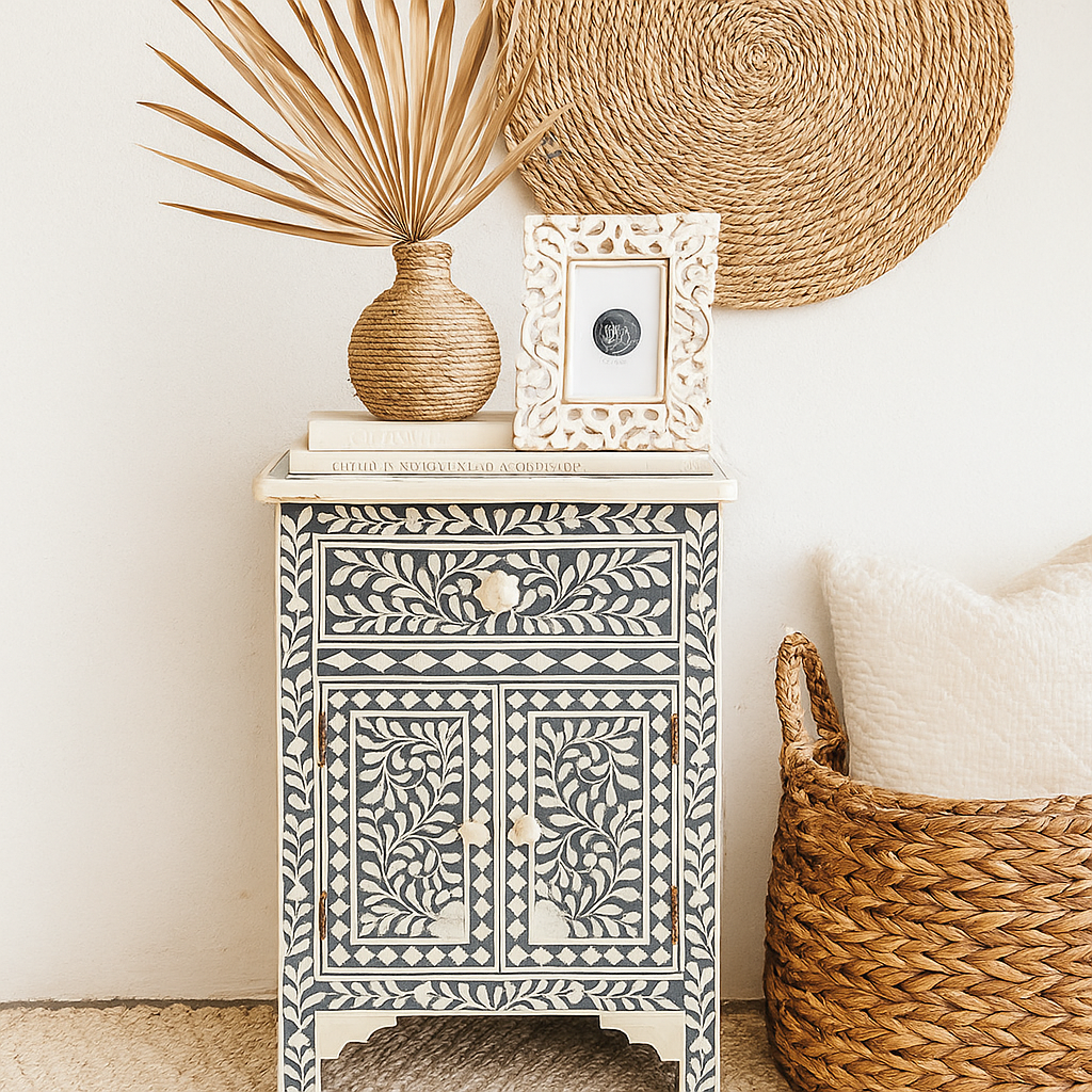 Kathryn Bone Inlay Bedside