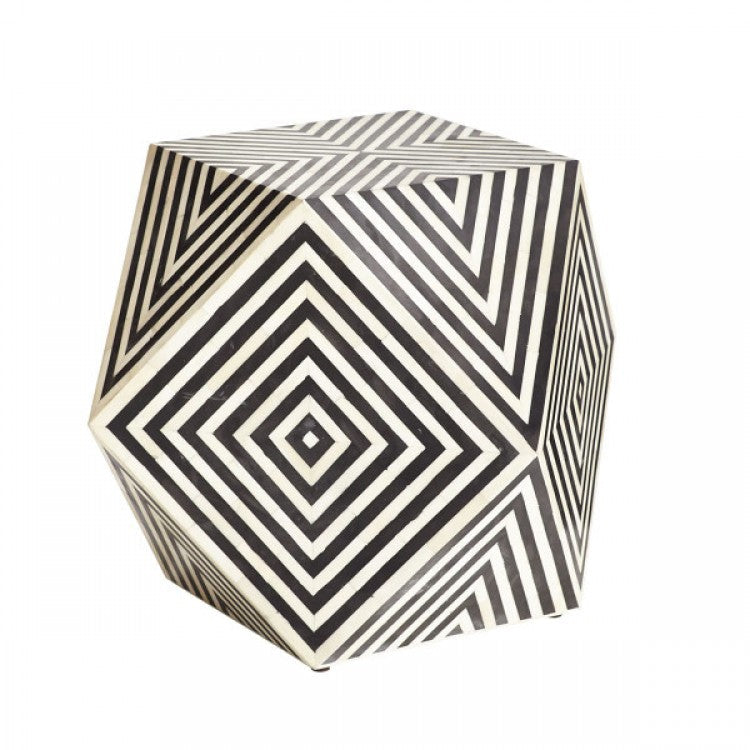 Jodhi Bone Inlay Chevron Side Table