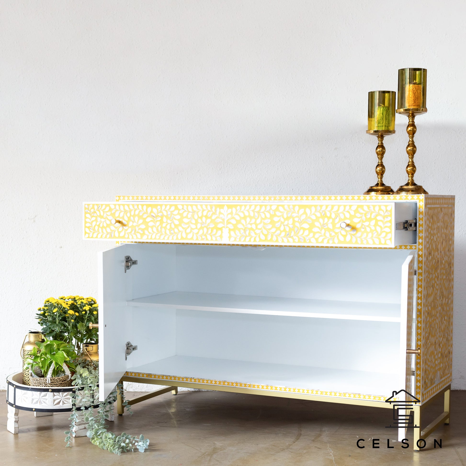 Sara Mother of Pearl Inlay Chest of Drawer