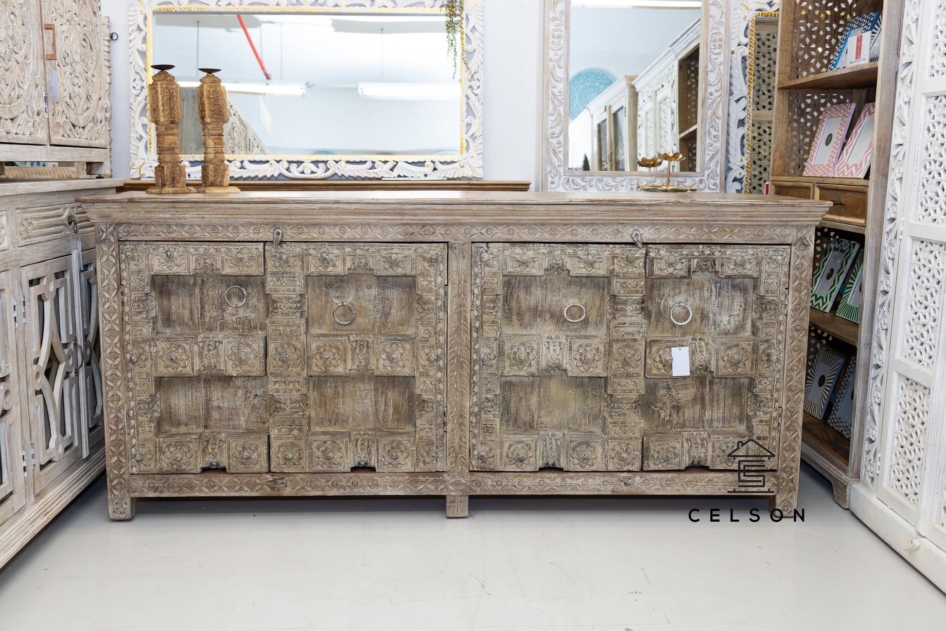 Daniel Hand Carved Wooden Sideboard