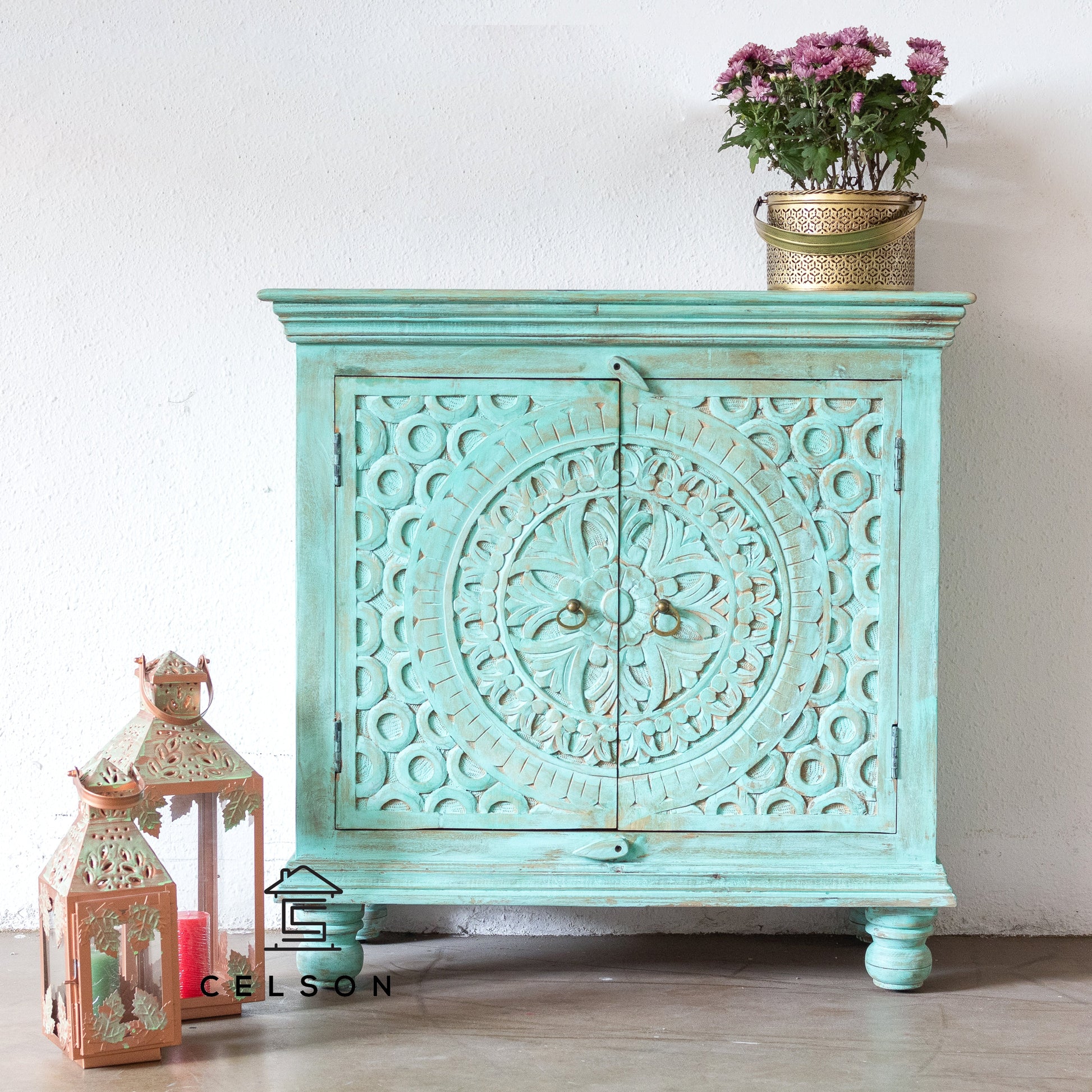 Jiya Carved Wooden Cabinet