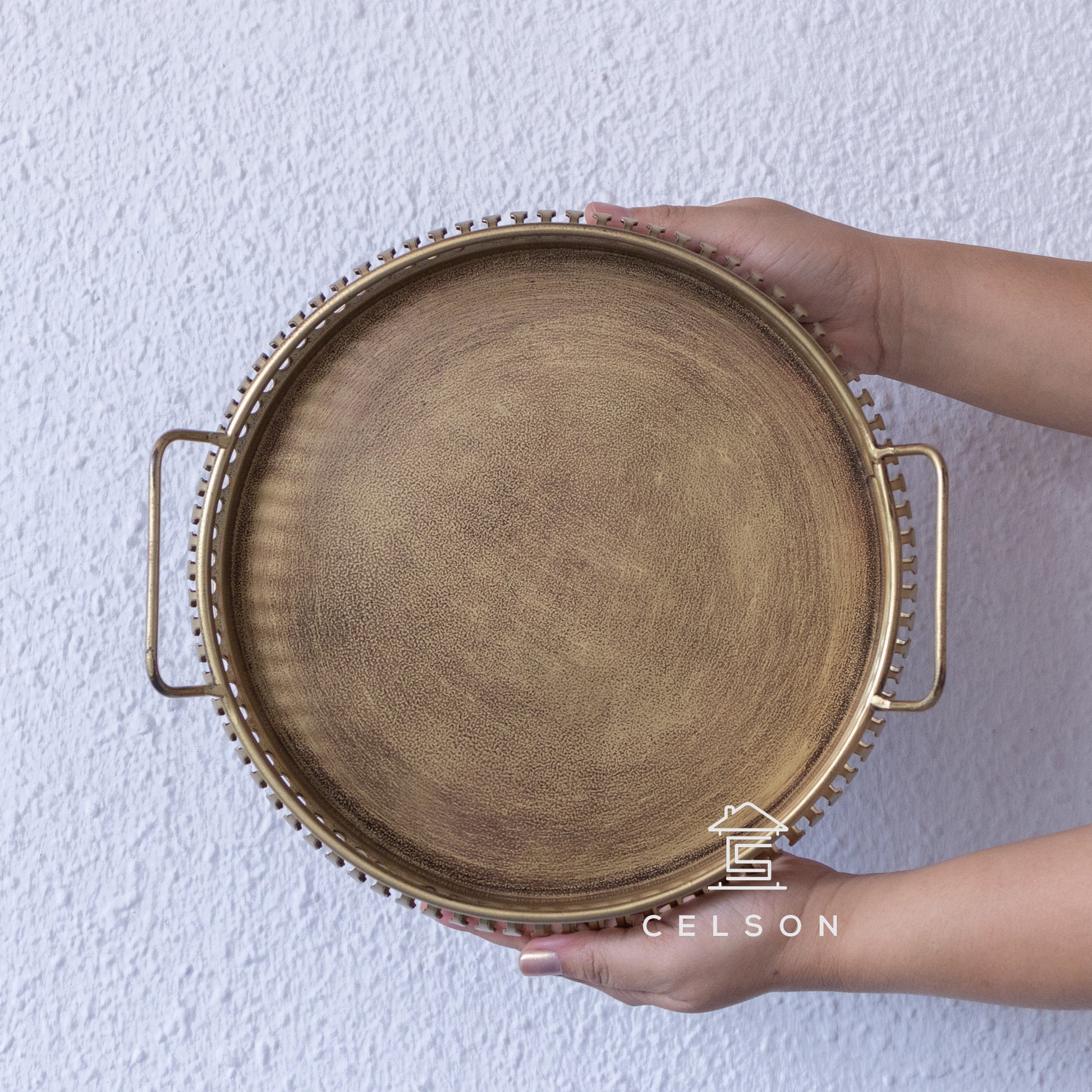 Yuna Brass Finish Tray