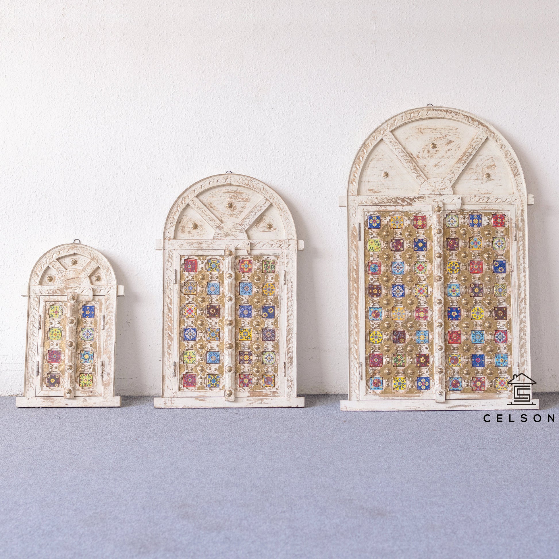 Shiva Hand Carved Wooden Window