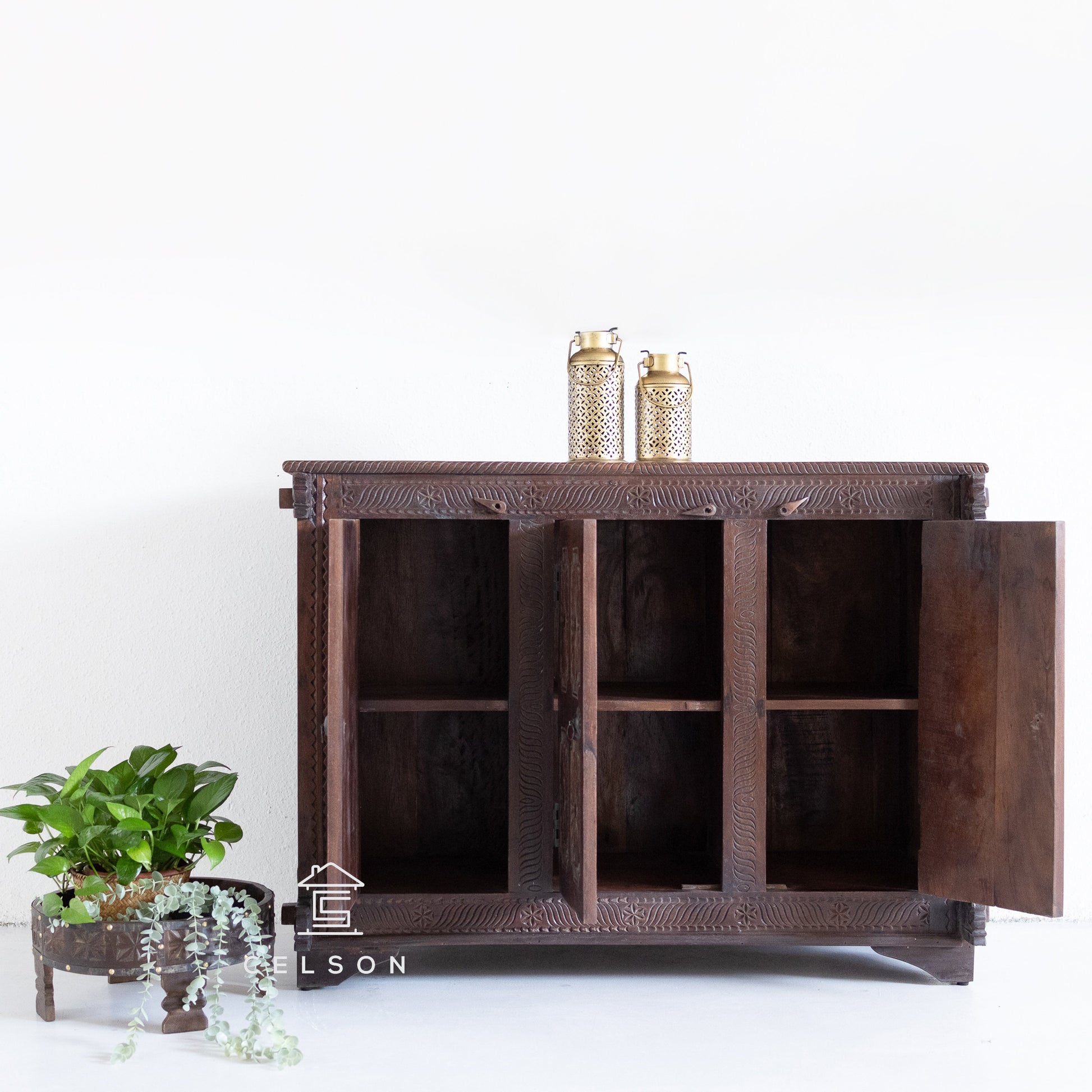 Naina Hand Carved Wooden Sideboard