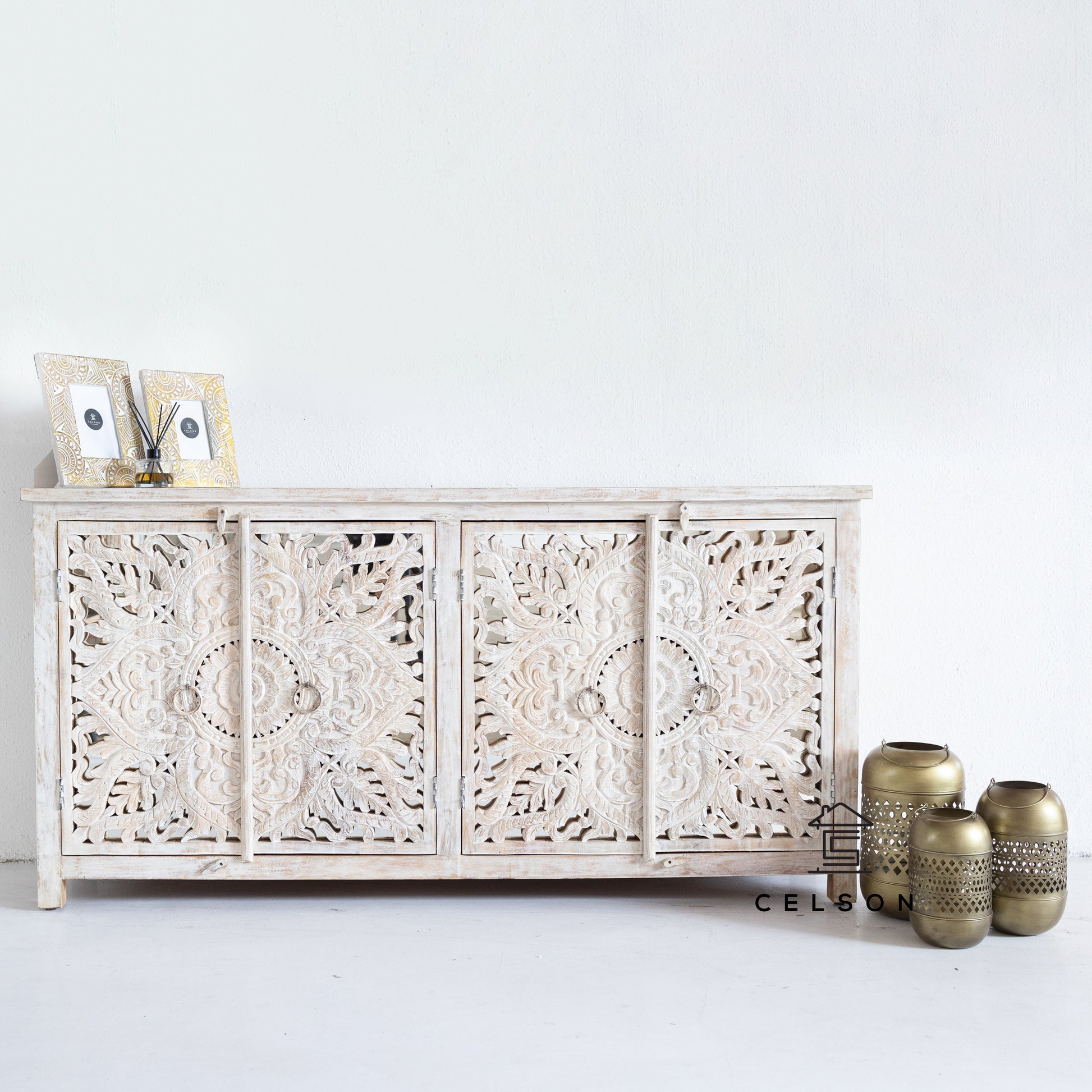 Alia Hand Carved Wooden Sideboard