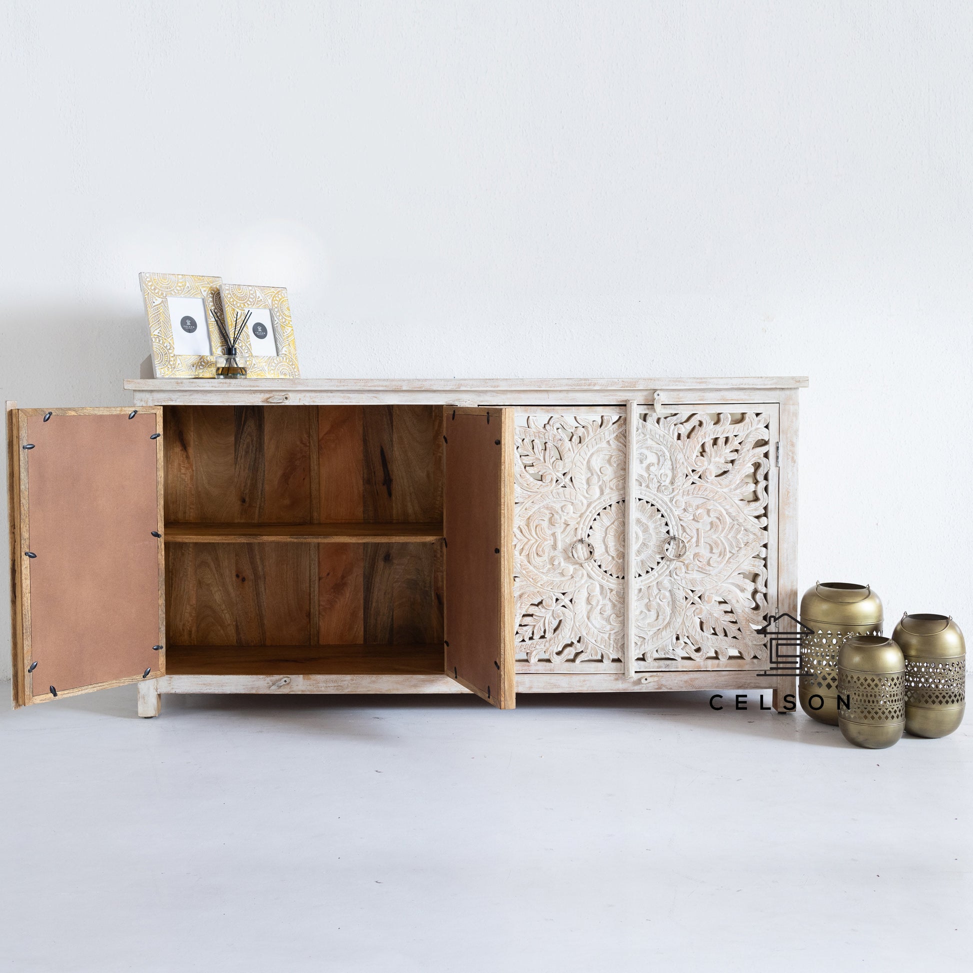 Alia Hand Carved Wooden Sideboard