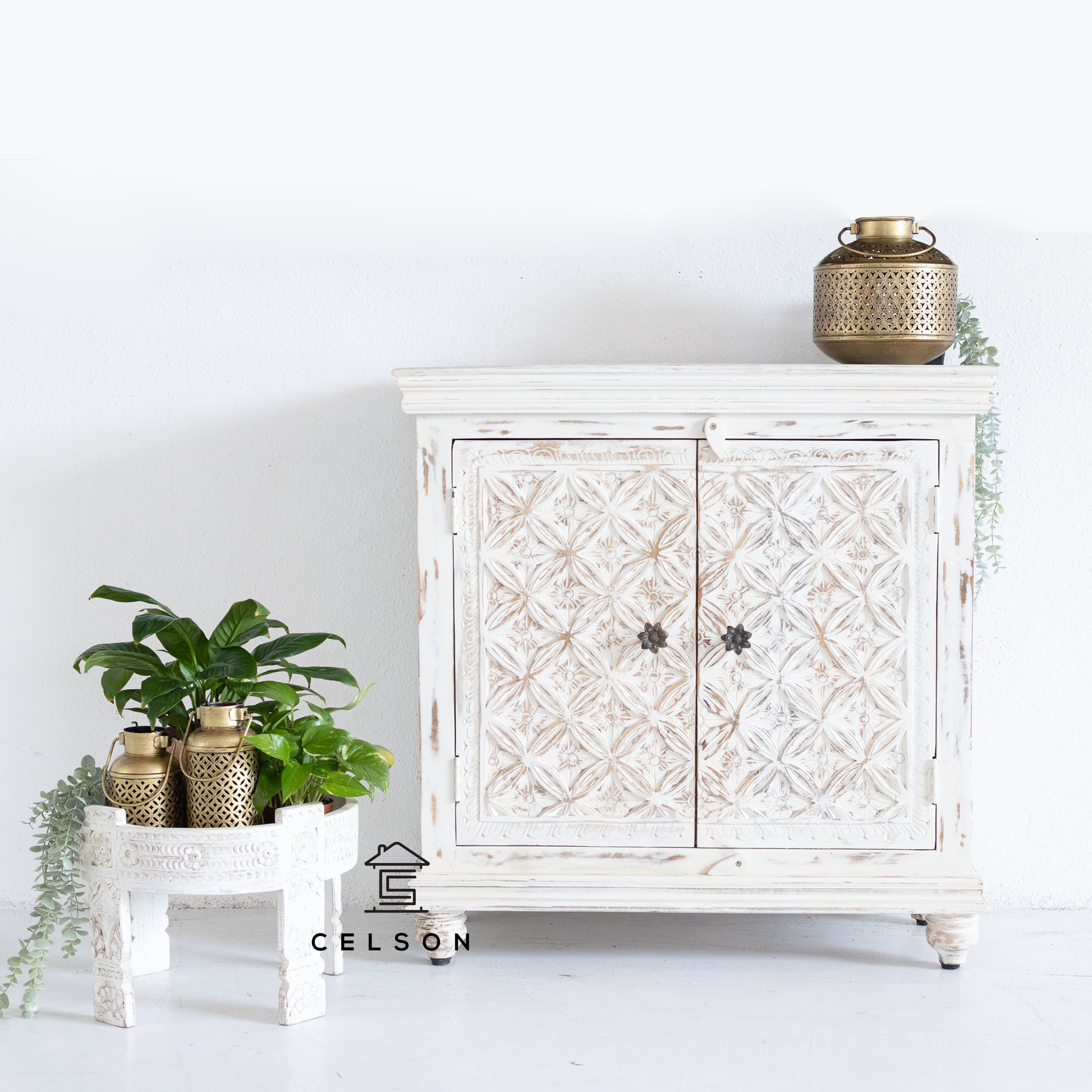 Ashi Carved Wooden Cabinet