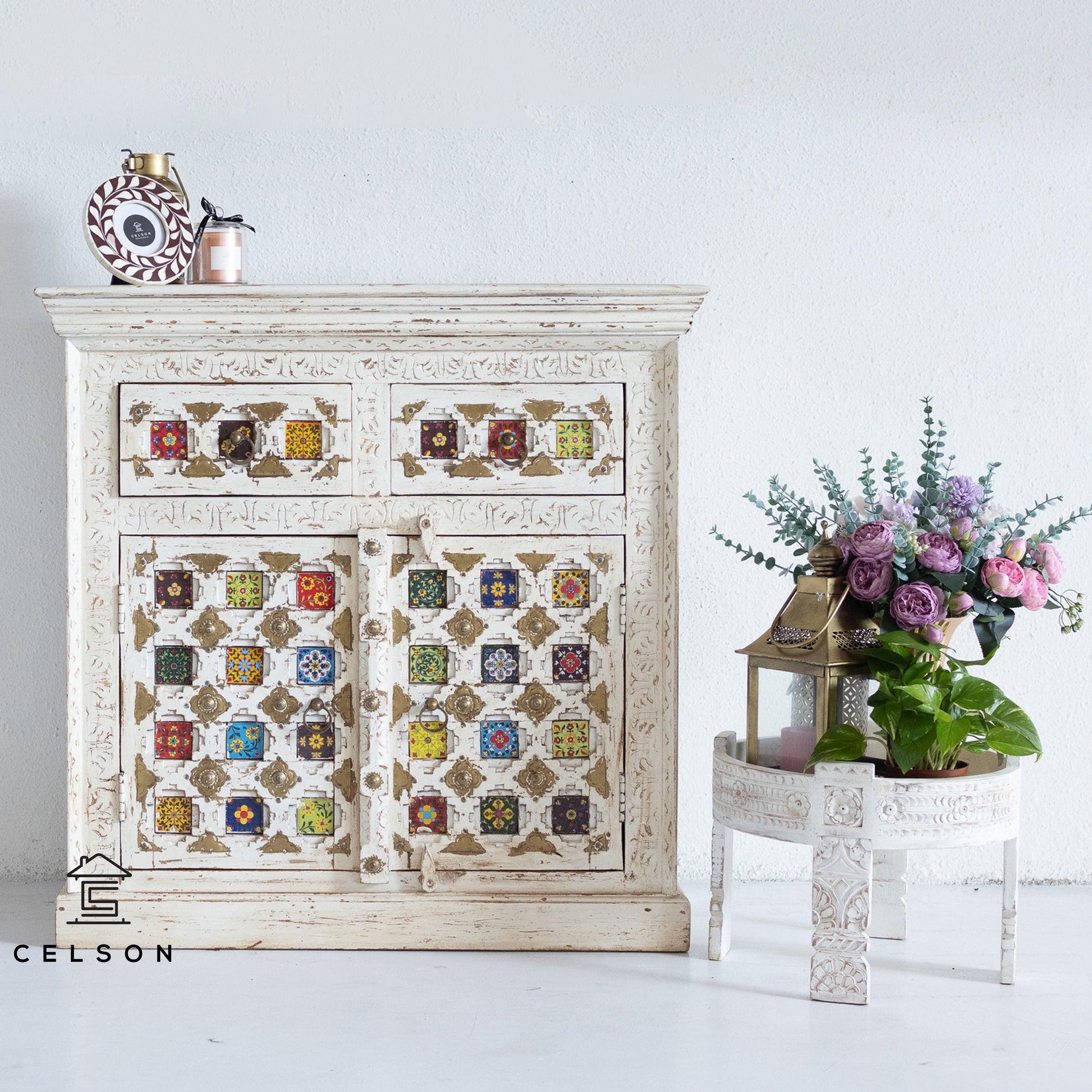 Vincet Carved Wooden Cabinet