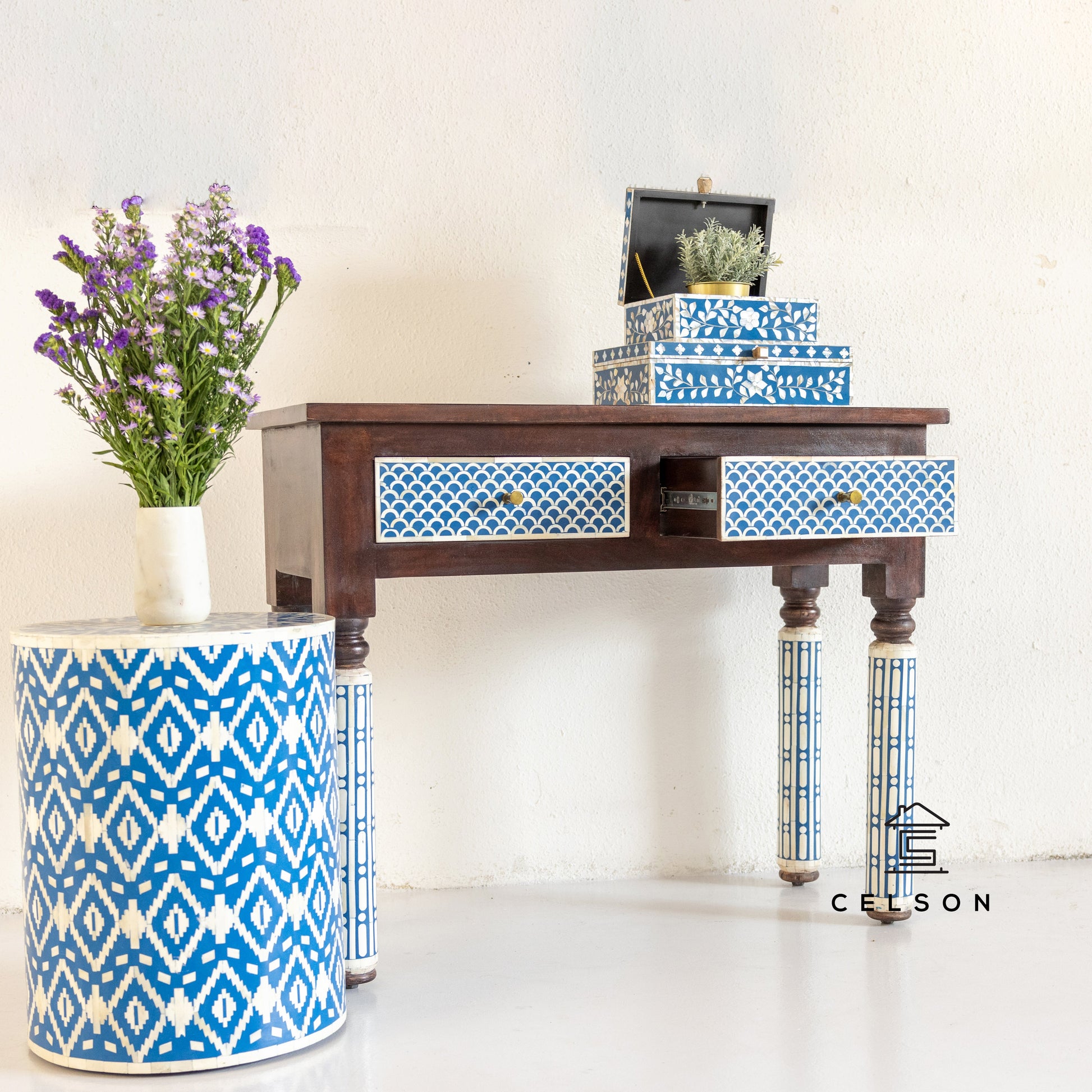 Nick Bone Inlay Console Table