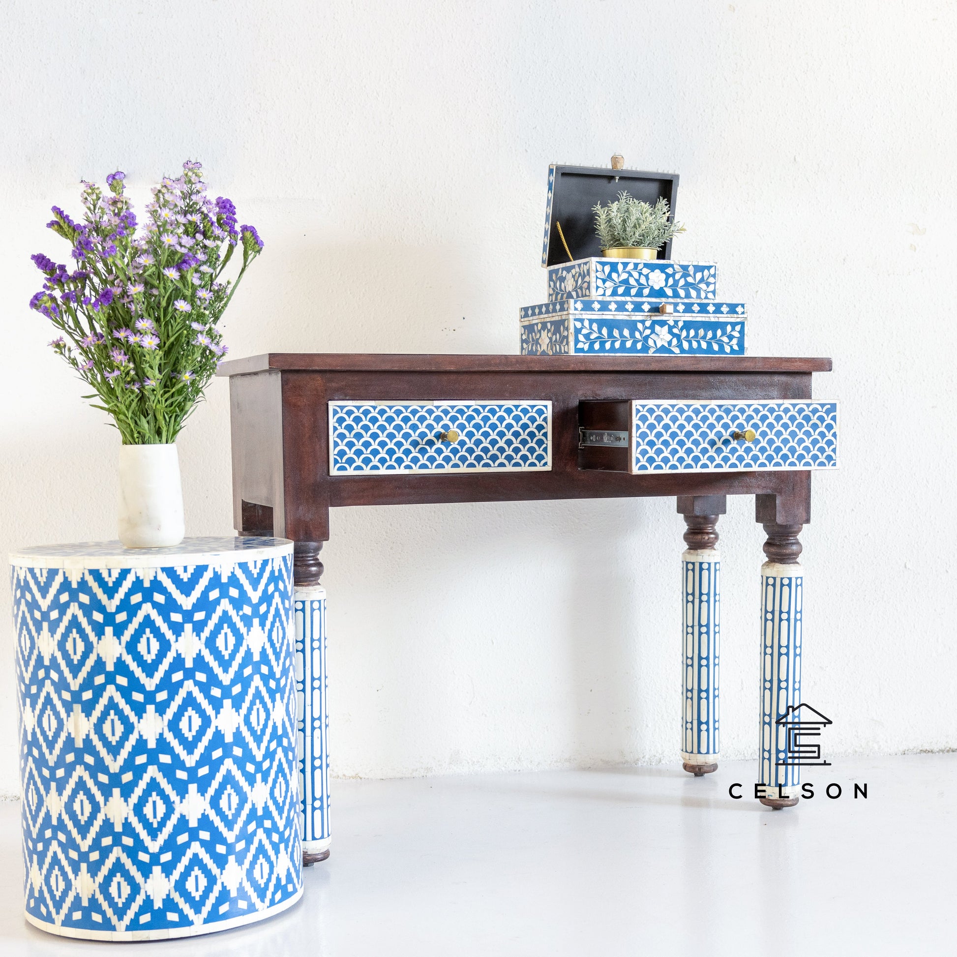 Nick Bone Inlay Console Table