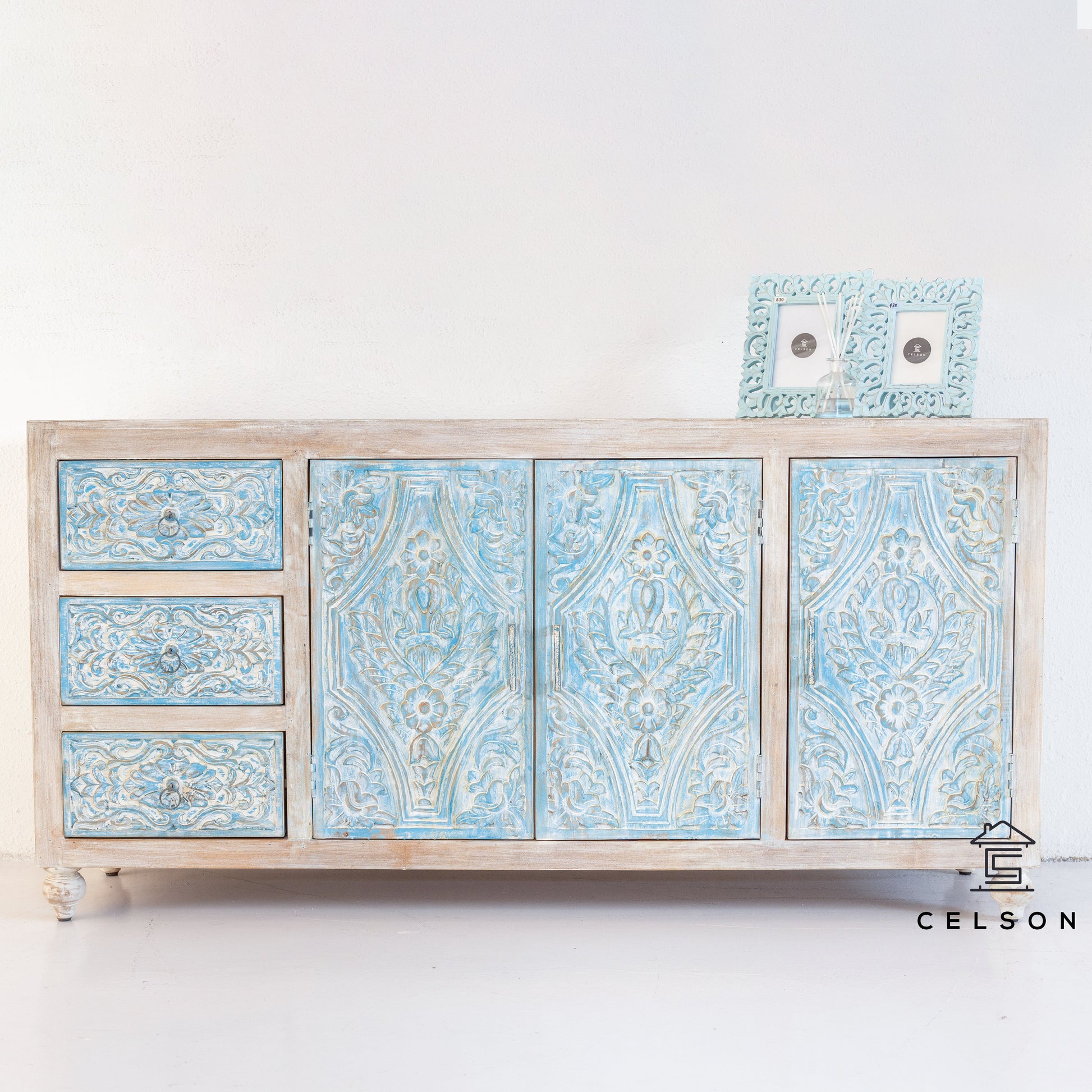 Heidi Hand Carved Wooden Sideboard