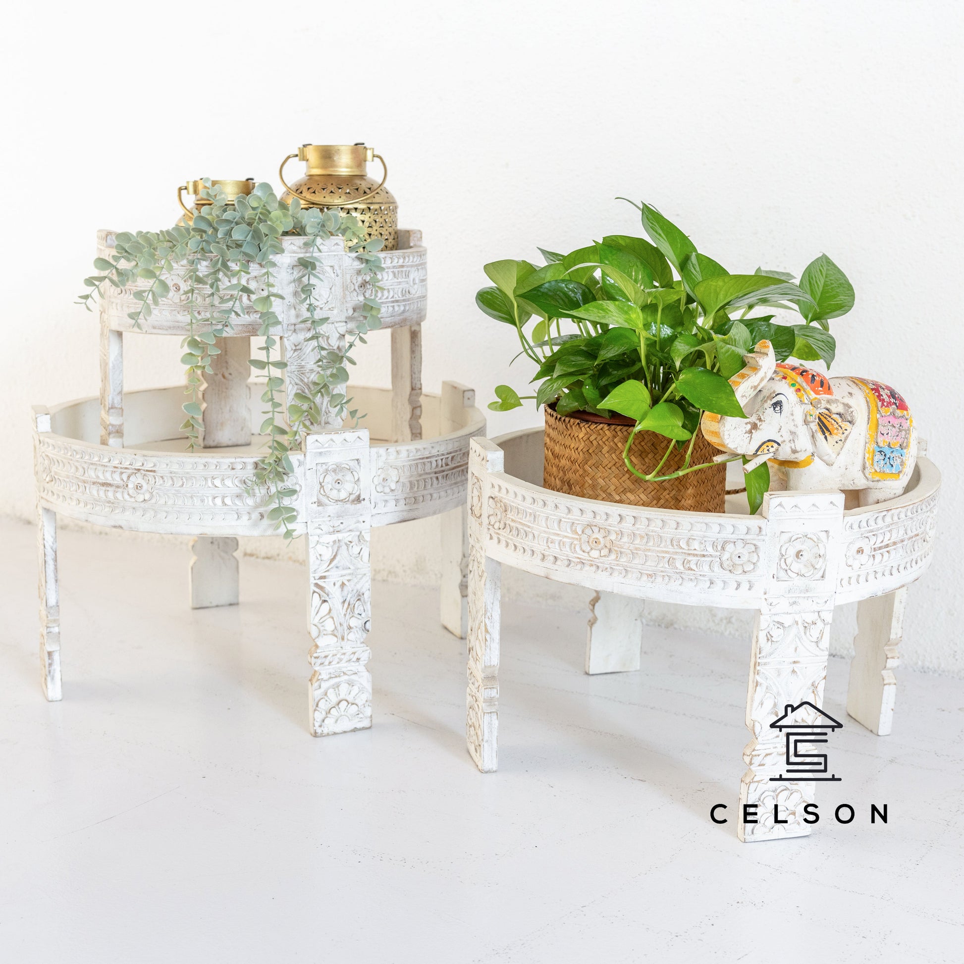 Hari Carved Chakki Table