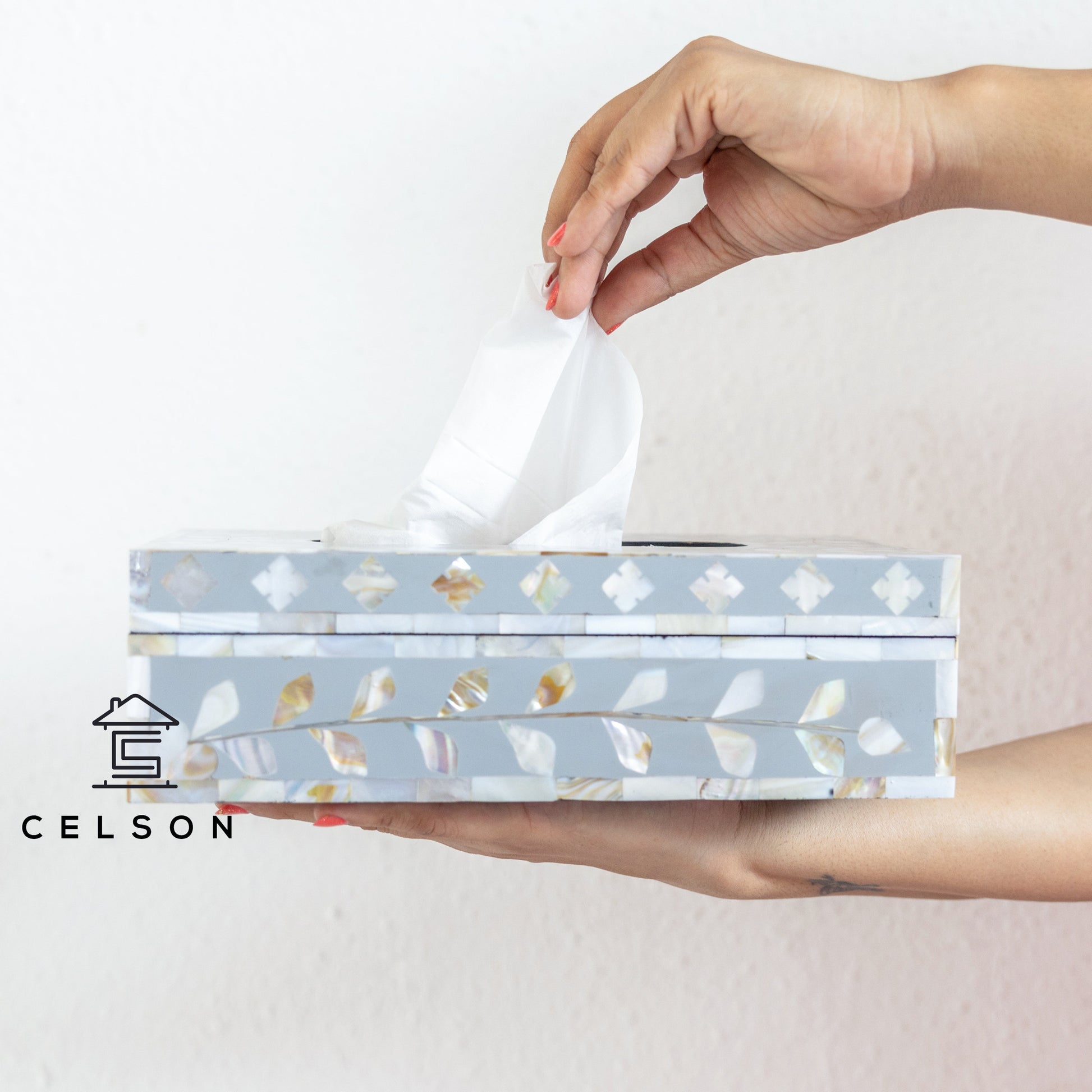 Obie MOP Inlay Tissue Box