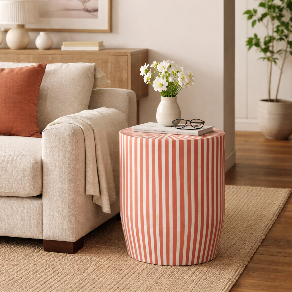 Olivia Bone Inlay Stool