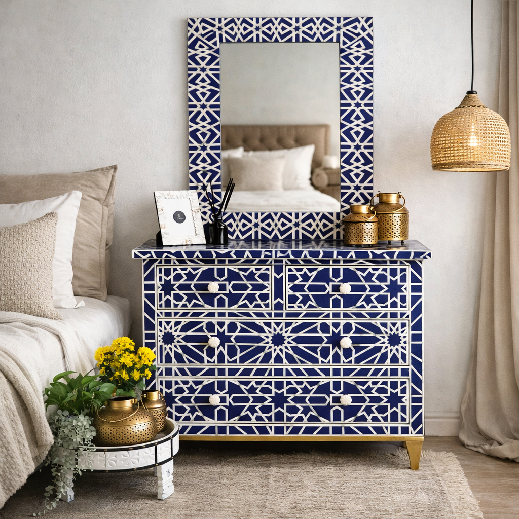 Ralph Bone Inlay Chest & Mirror