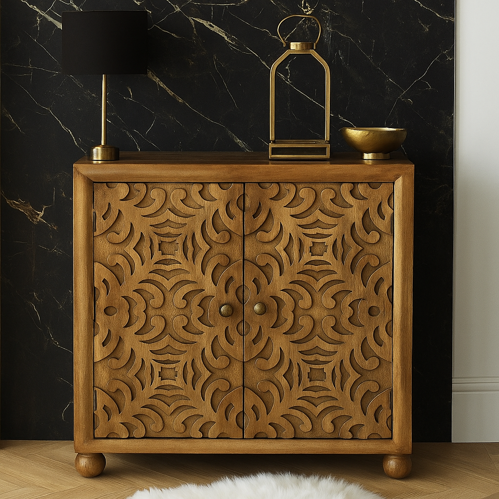 Laurie Carved Wooden Cabinet