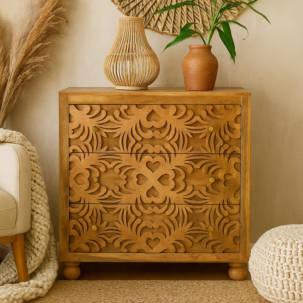 Satan Wooden Carved Cabinet