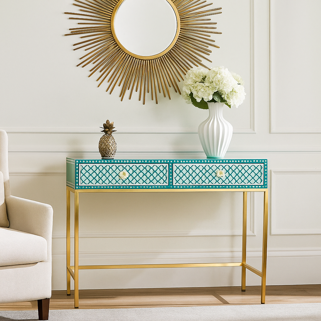 Lisa Mother of Pearl Inlay Console Table