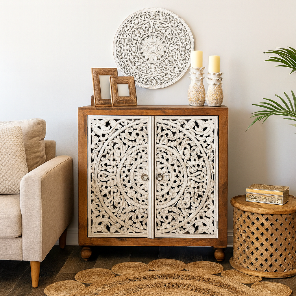 Rorry Carved Wooden Chest