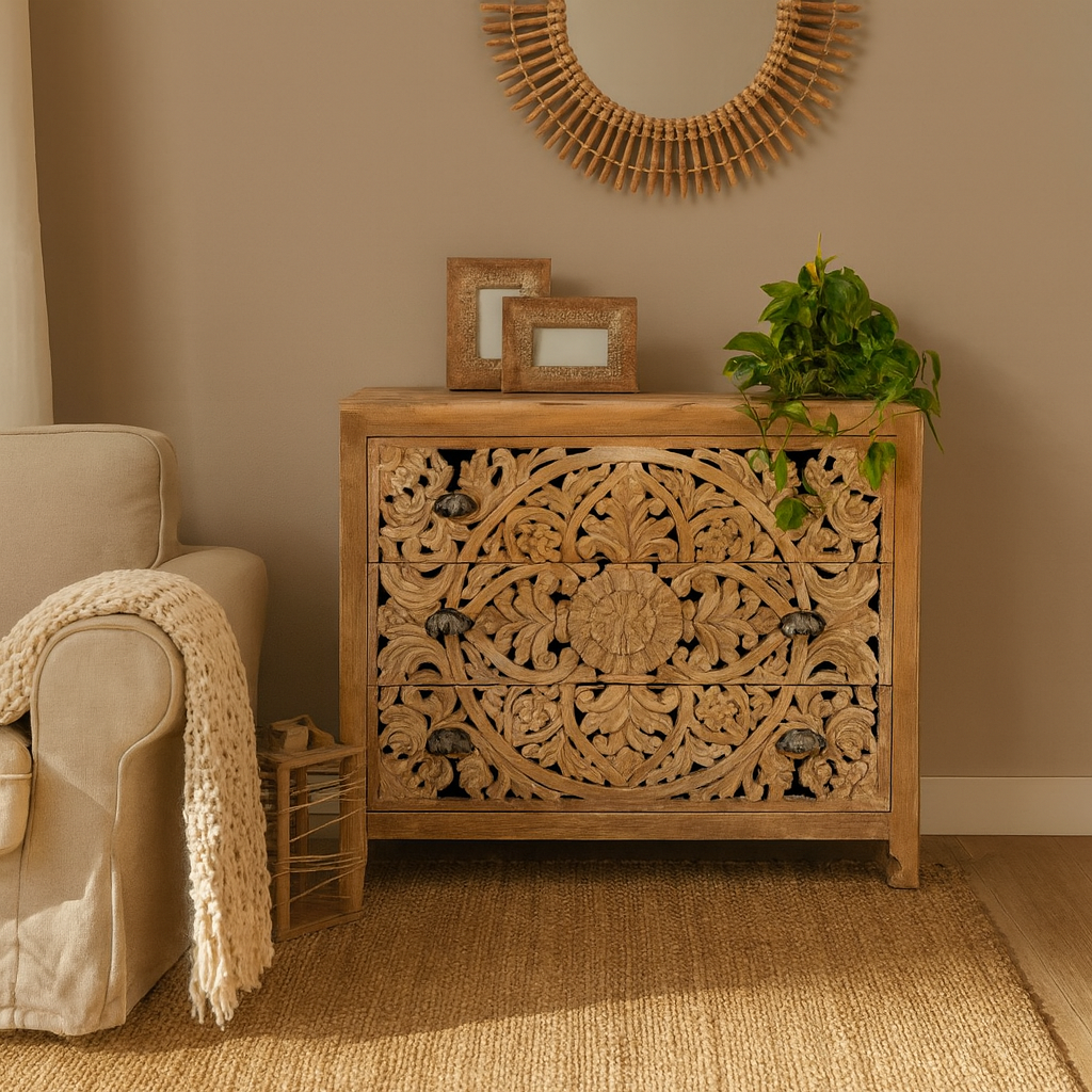 Cheloe Wooden Carved Chest