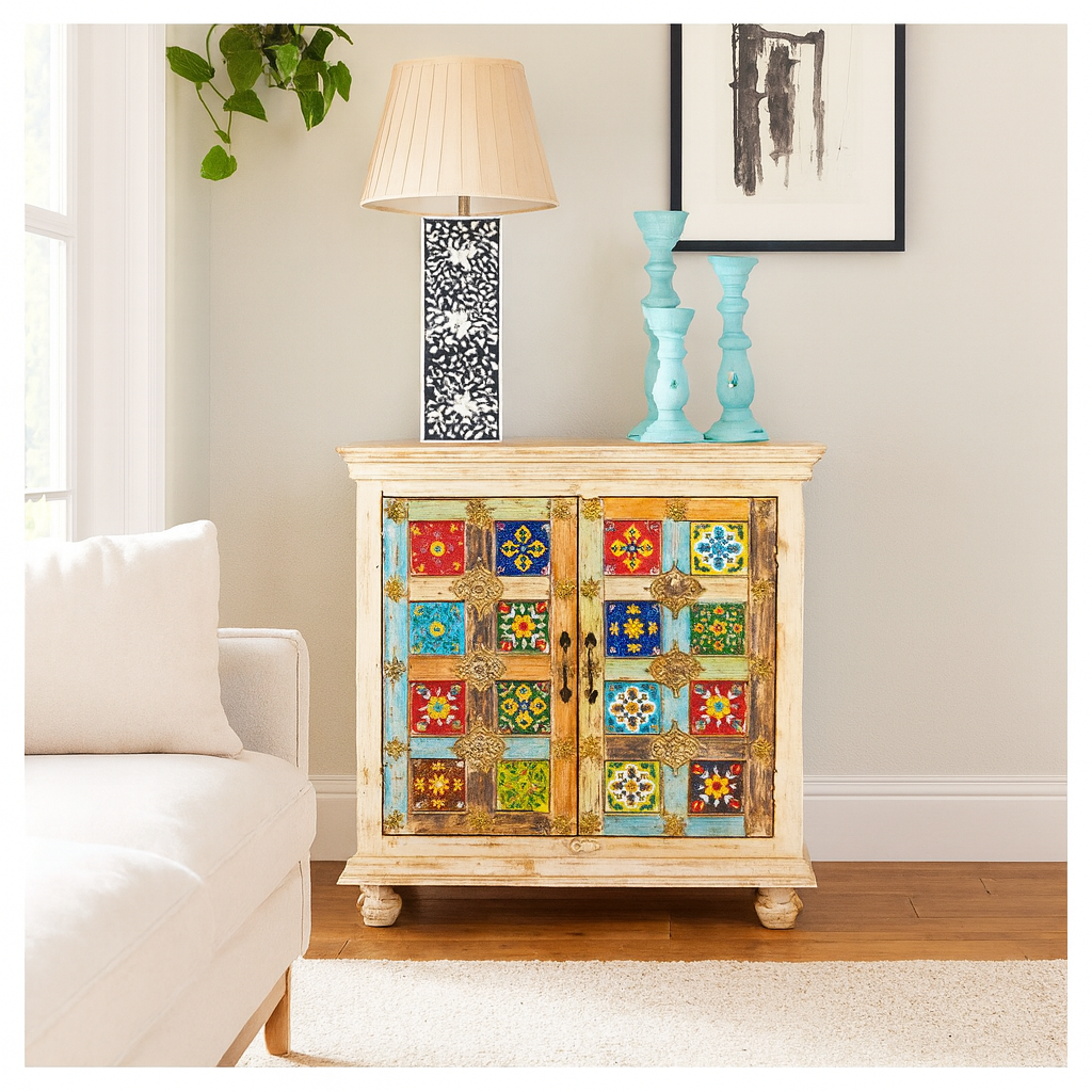 Mandy Carved Tile Cabinet