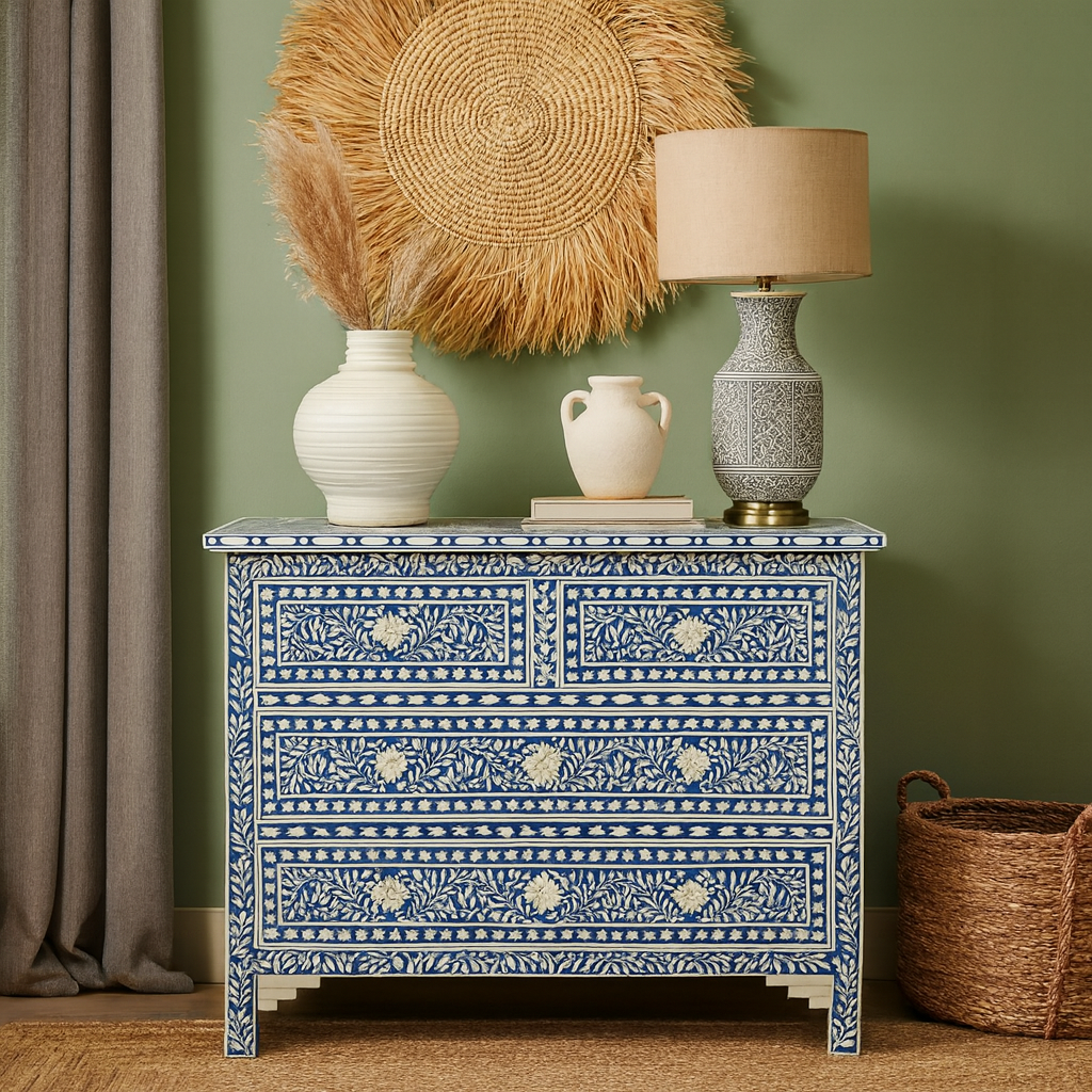 Sandra Bone Inlay Chest of Drawer