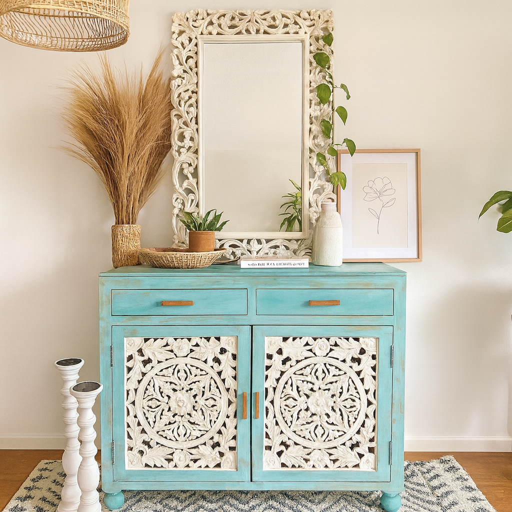 Elsa Carved Wooden Chest