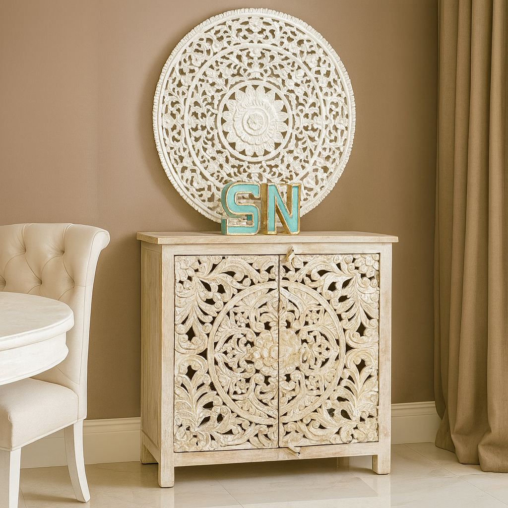 Mica Carved Wooden Chest