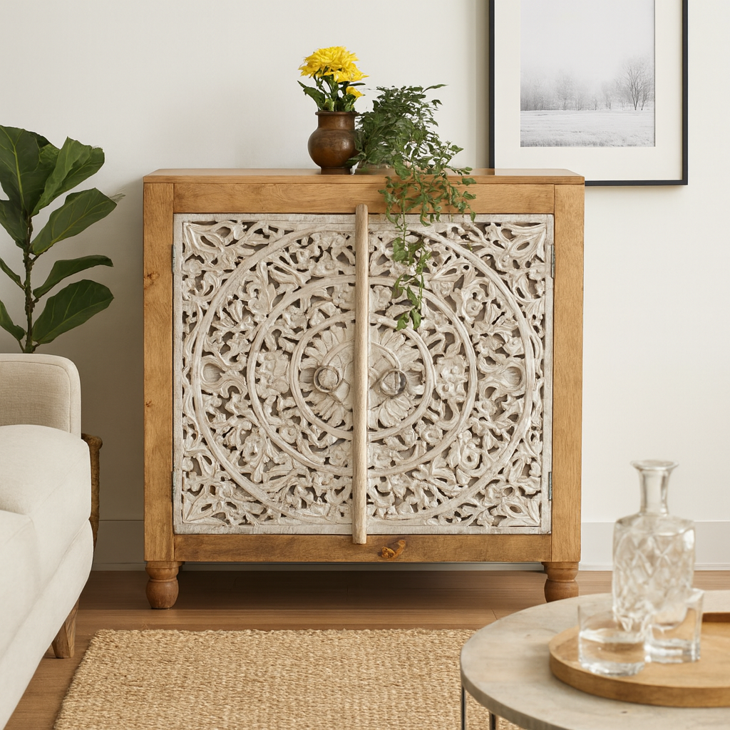 Rorry Carved Wooden Cabinet