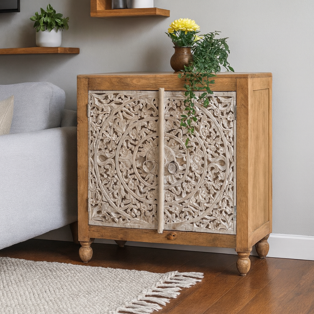 Rorry Carved Wooden Cabinet