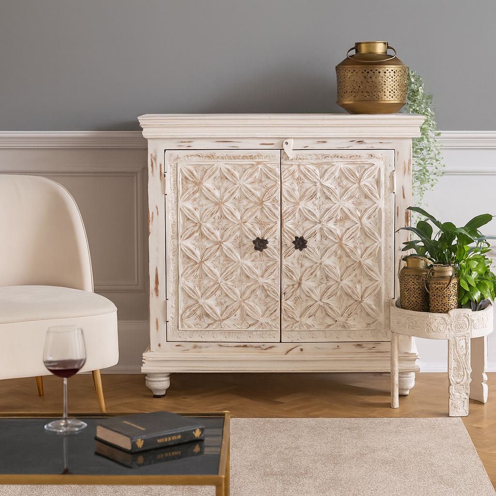 Ashi Carved Wooden Cabinet