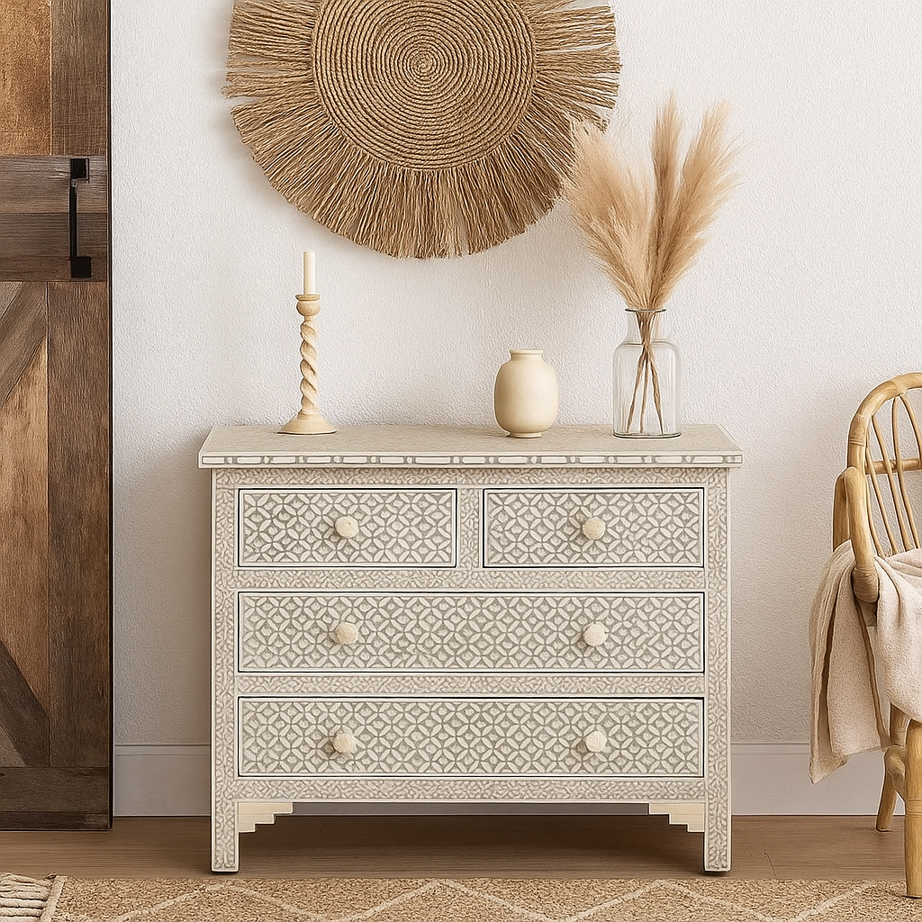 Zelda Bone Inlay Chest of Drawer