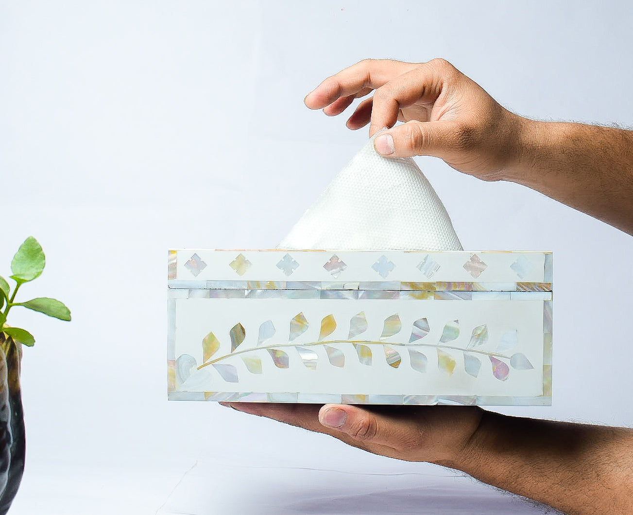 Obie MOP Inlay Tissue Box