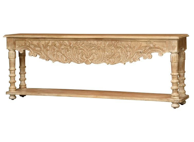 Woller Hand Carved Wooden Console Table