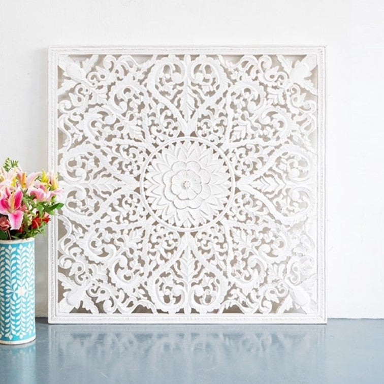 Fink Carved Wall Panel White