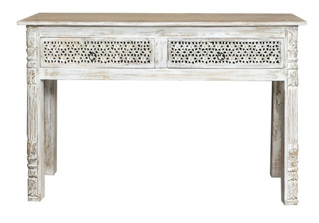 Sitta Hand Carved Wood Console Table