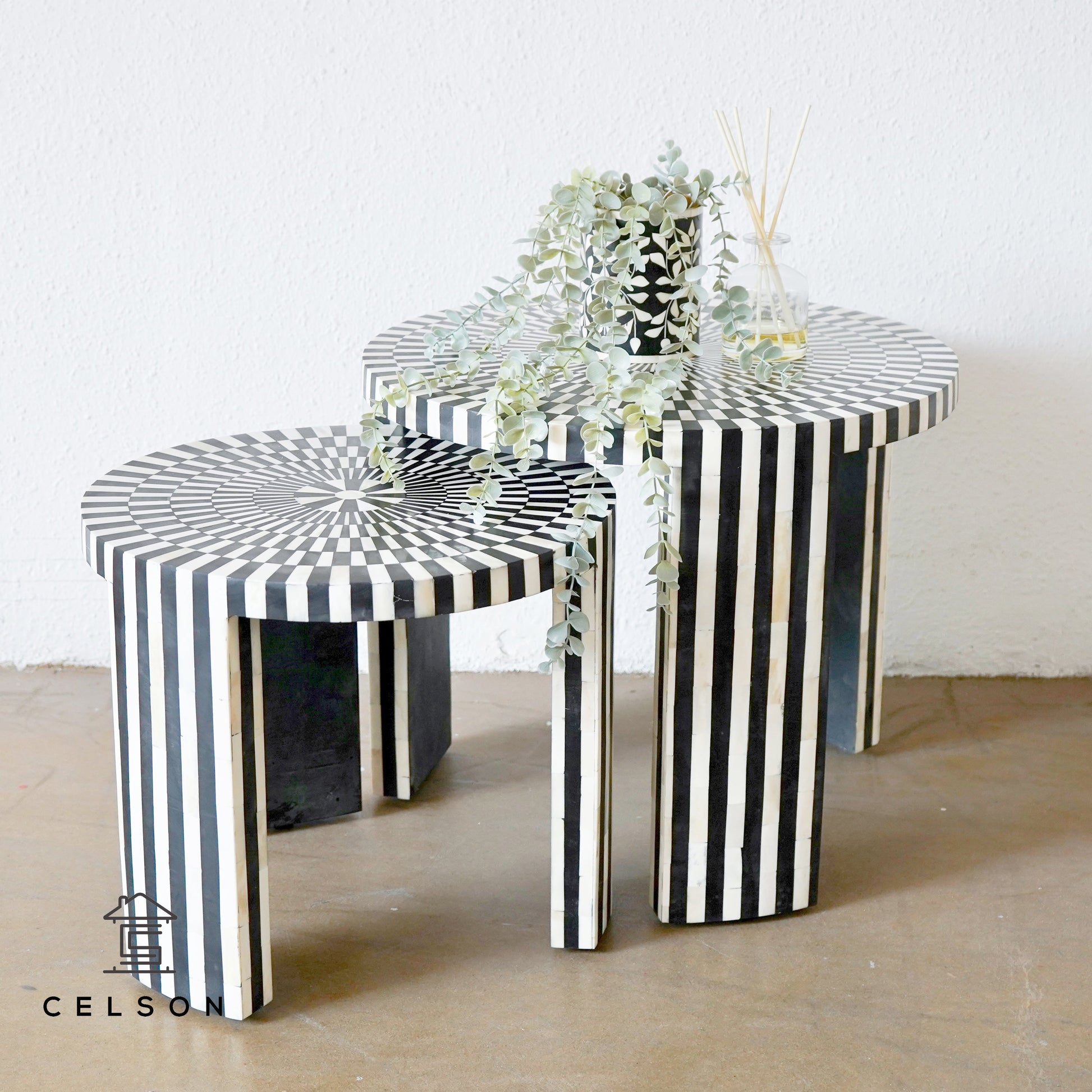 Naina Bone Inlay Nesting Coffee Table