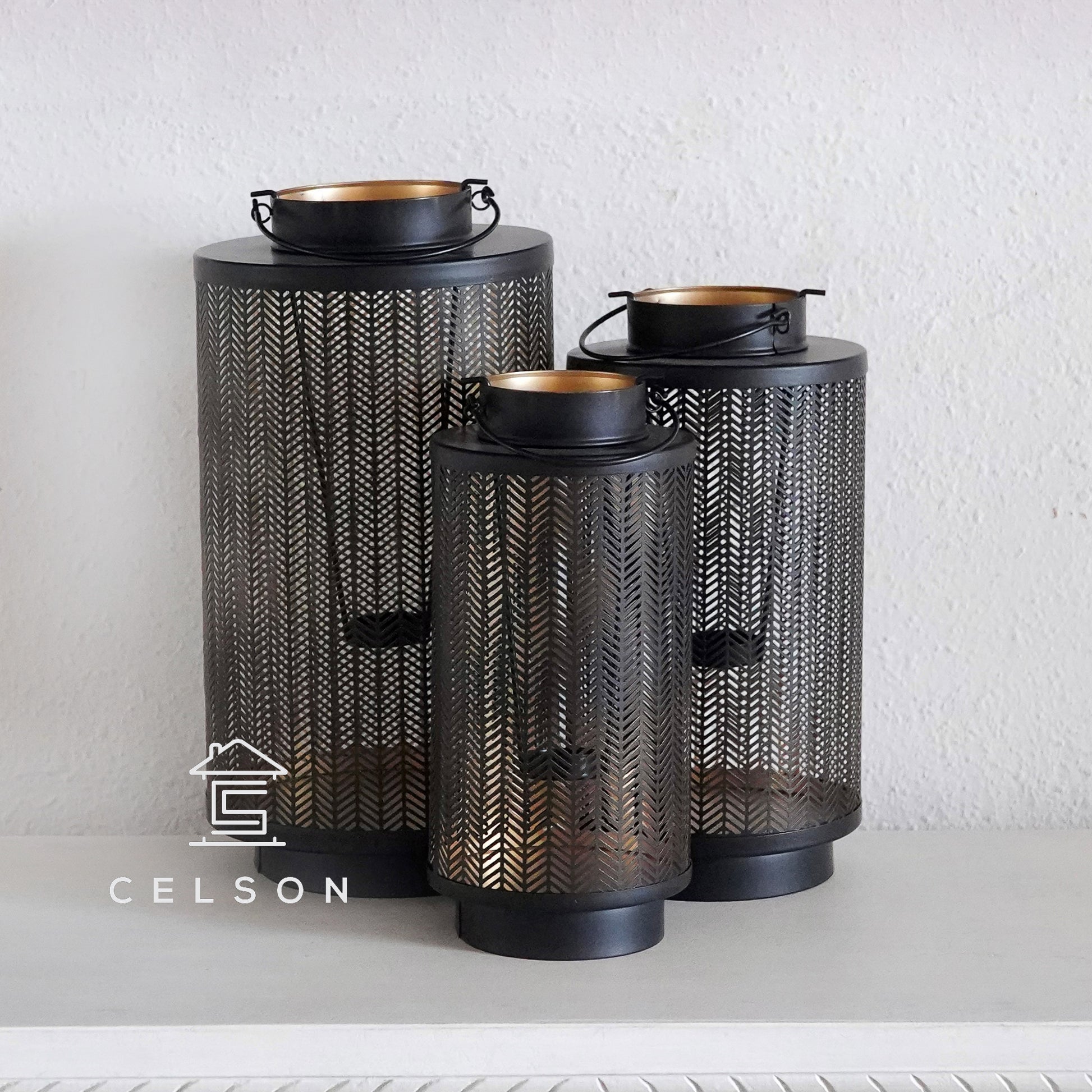 Suhani Black Finish Lantern Set of 3