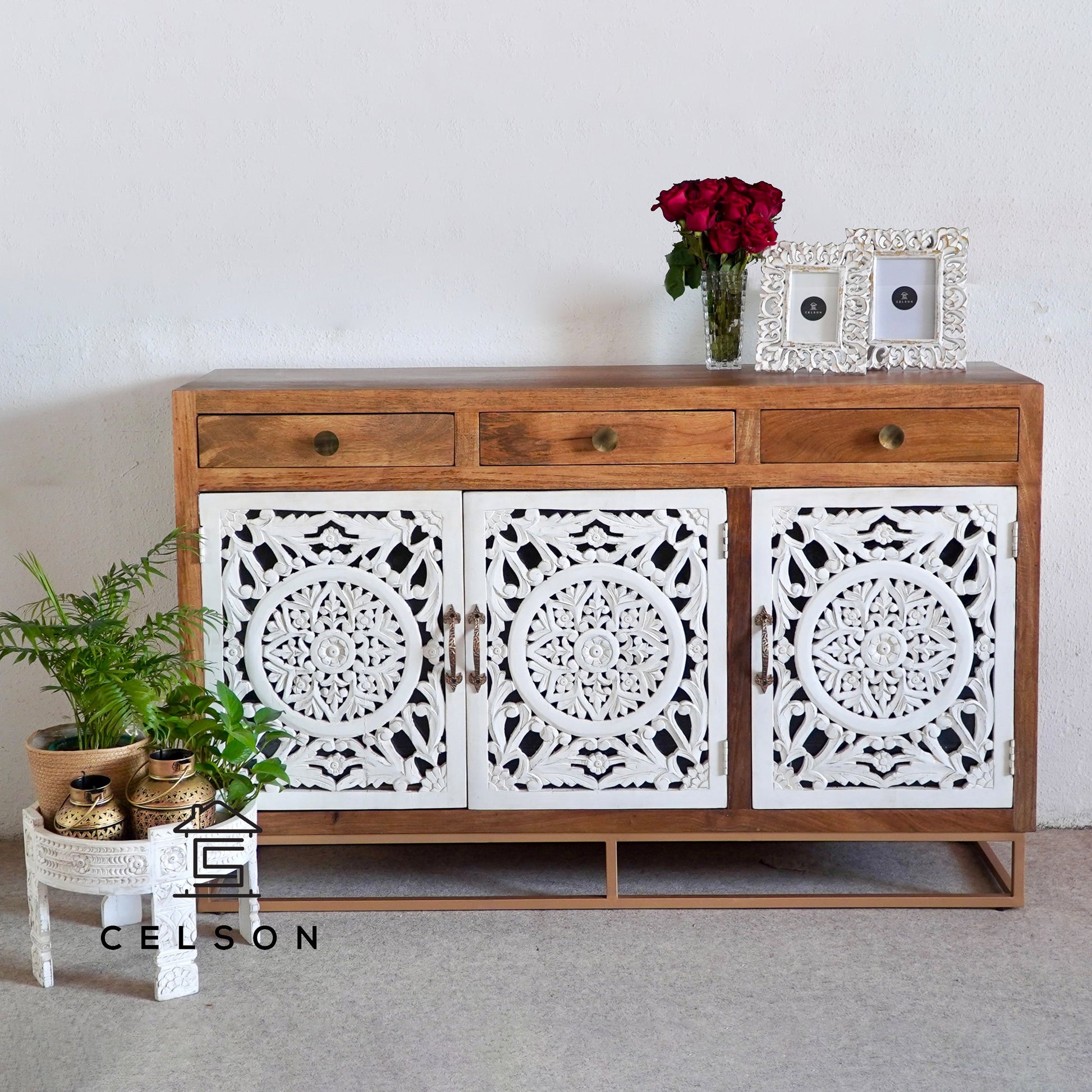 Joseph Carved Wooden Sideboard