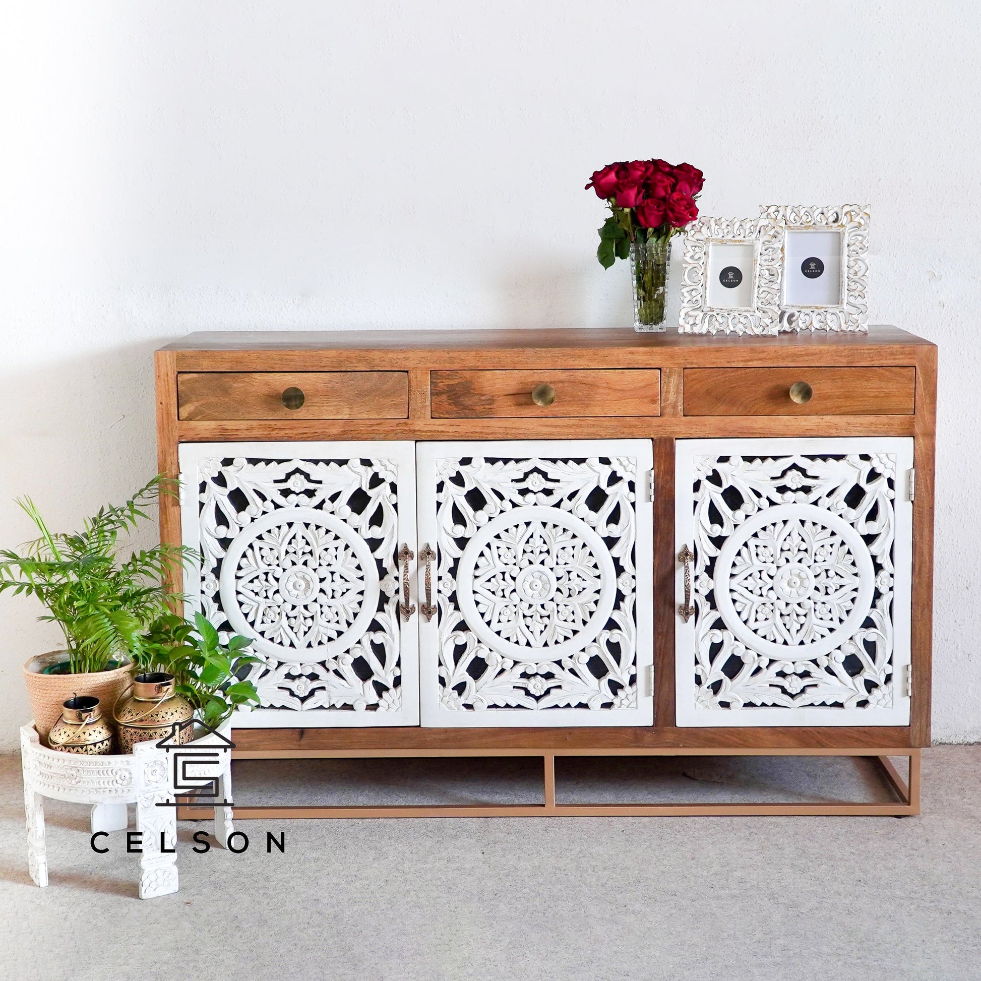 Joseph Carved Wooden Sideboard