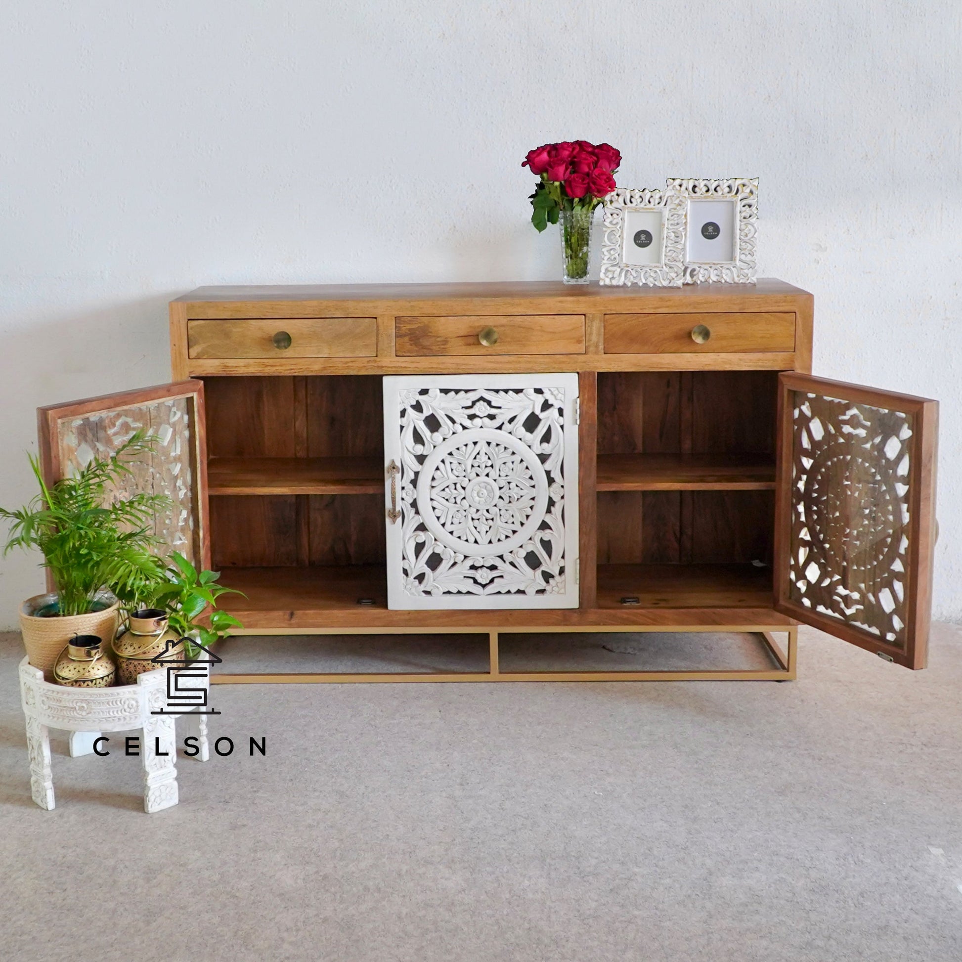 Joseph Carved Wooden Sideboard