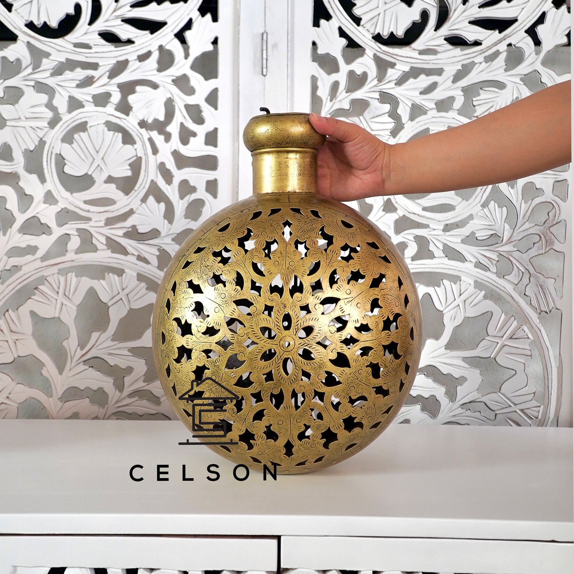 Rita Brass Finish Lantern