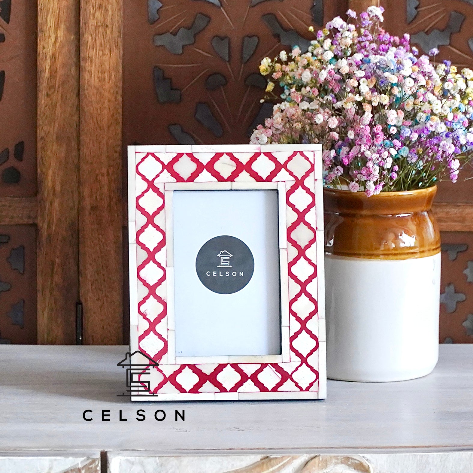 Ziva Bone Inlay Photo Frame